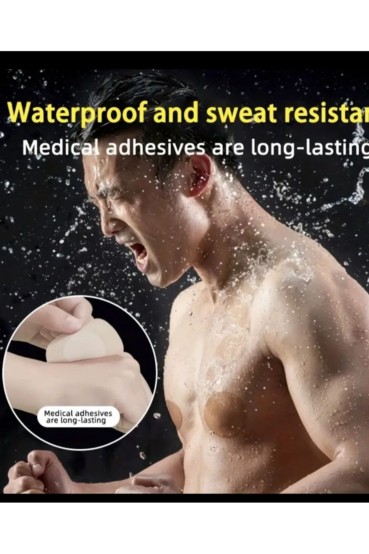 EMKSHOP Erkek Meme Ucu Kapatıcı Bant 10 lu Spor Fitness için Gömlek Tişört Görünmez Tek Kullanımlık