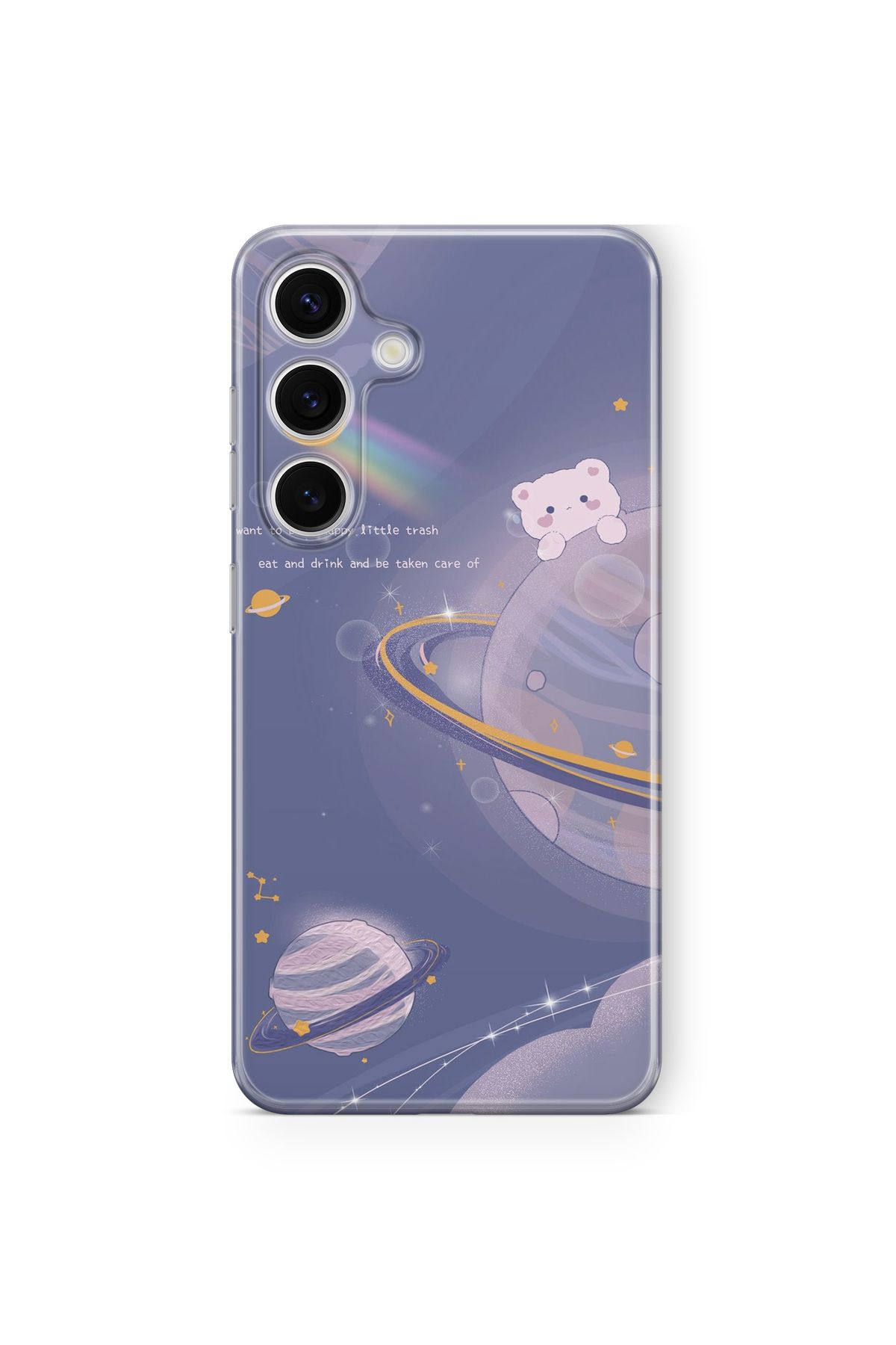 Space Star Samsung Galaxy S23 Uyumlu Little Trash Tasarım Baskılı Şeffaf Kılıf