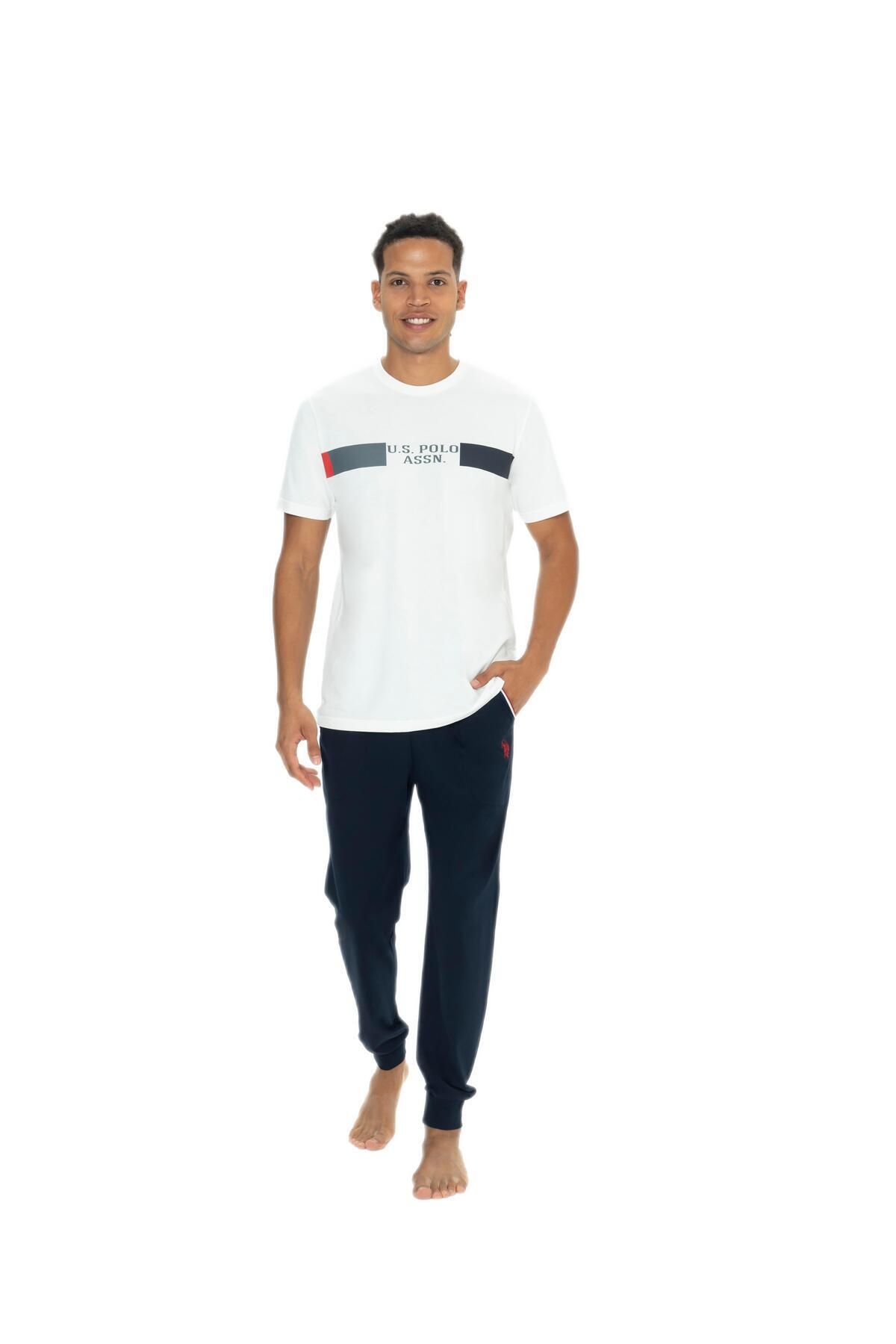 U.S. Polo Assn. U.S. Polo Assn. Erkek Ekru Pijama Takım 18888
