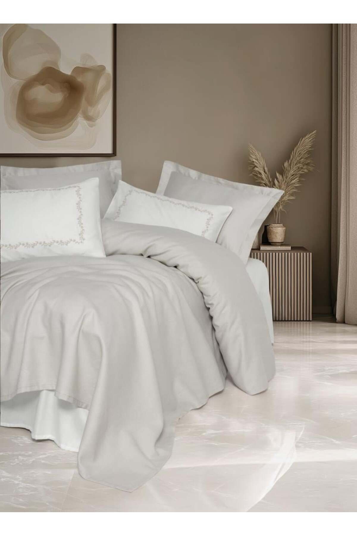 THE SELY Serenity Bambu Çift Kişilik Pike Takımı Filima Bej