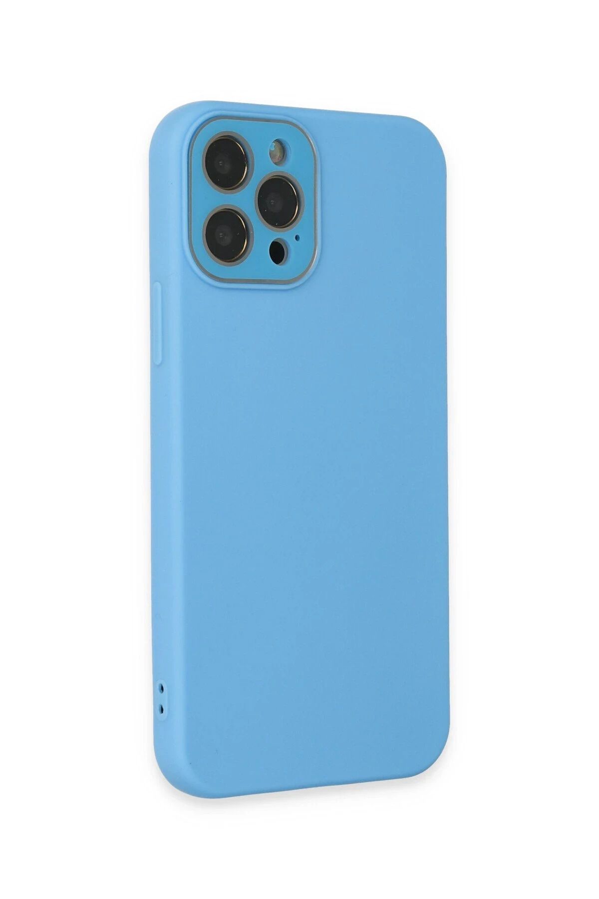 NewFace iPhone 12 Pro Kılıf Lansman Glass Kapak - Mavi NRMSA