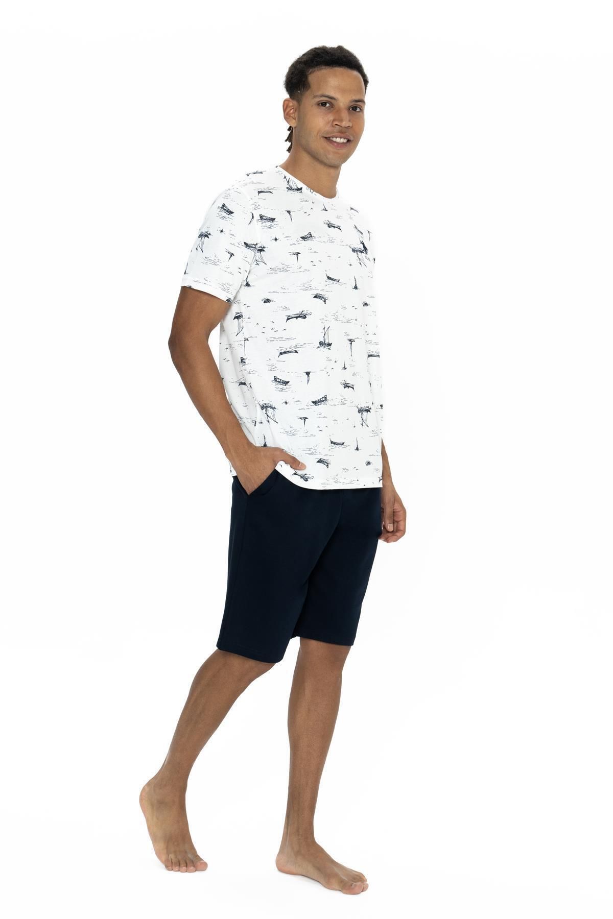 U.S. Polo Assn. U.S. Polo Erkek Baskılı T-shirt, Yazılı ve Cepli Şort Takım