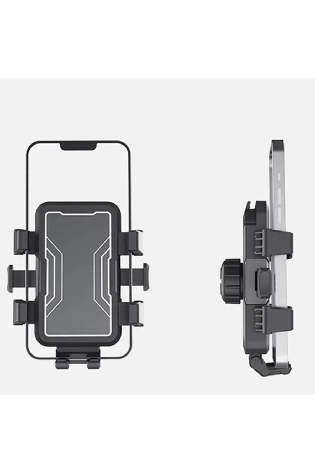 ZhlTools Motosiklet Bisiklet İçin Gidon Bağlantılı Alüminyum Telefon Tutucu