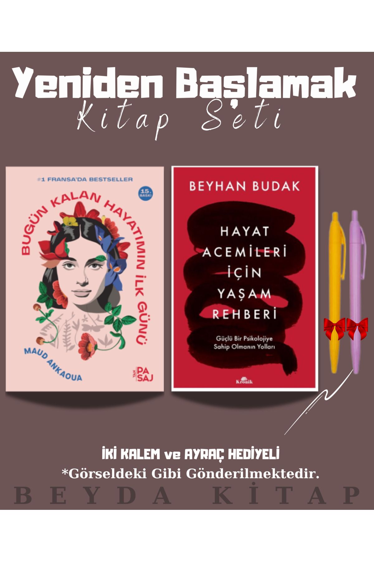 Yan Pasaj Yayınevi Bugün Kalan Hayatımın İlk Günü - Hayat Acemileri İçin Yaşam Rehberi - Kitap Seti - Kalemli