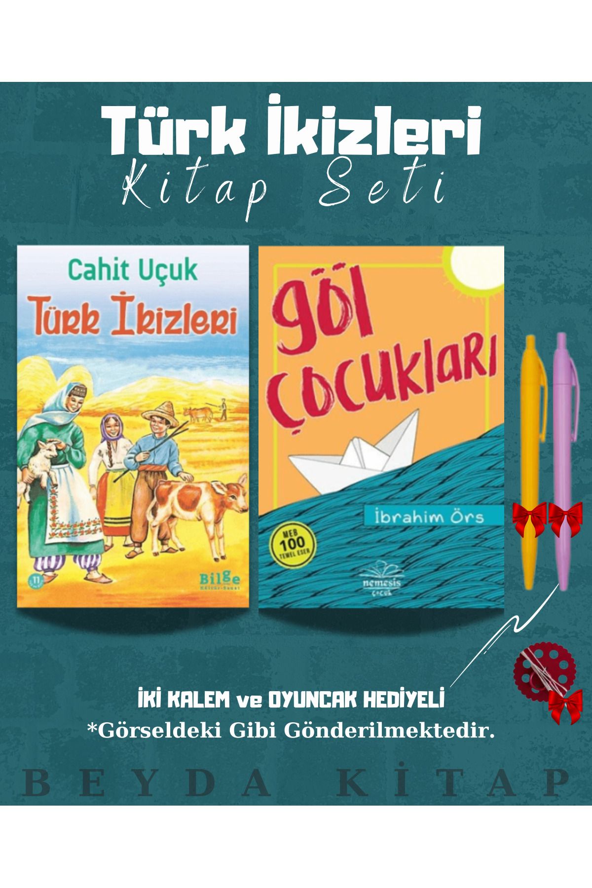 Bilge Kültür Sanat Türk İkizleri - Göl Çocukları - Cahit Uçuk - Kitap Seti - Kalem ve Oyuncak Hediyeli