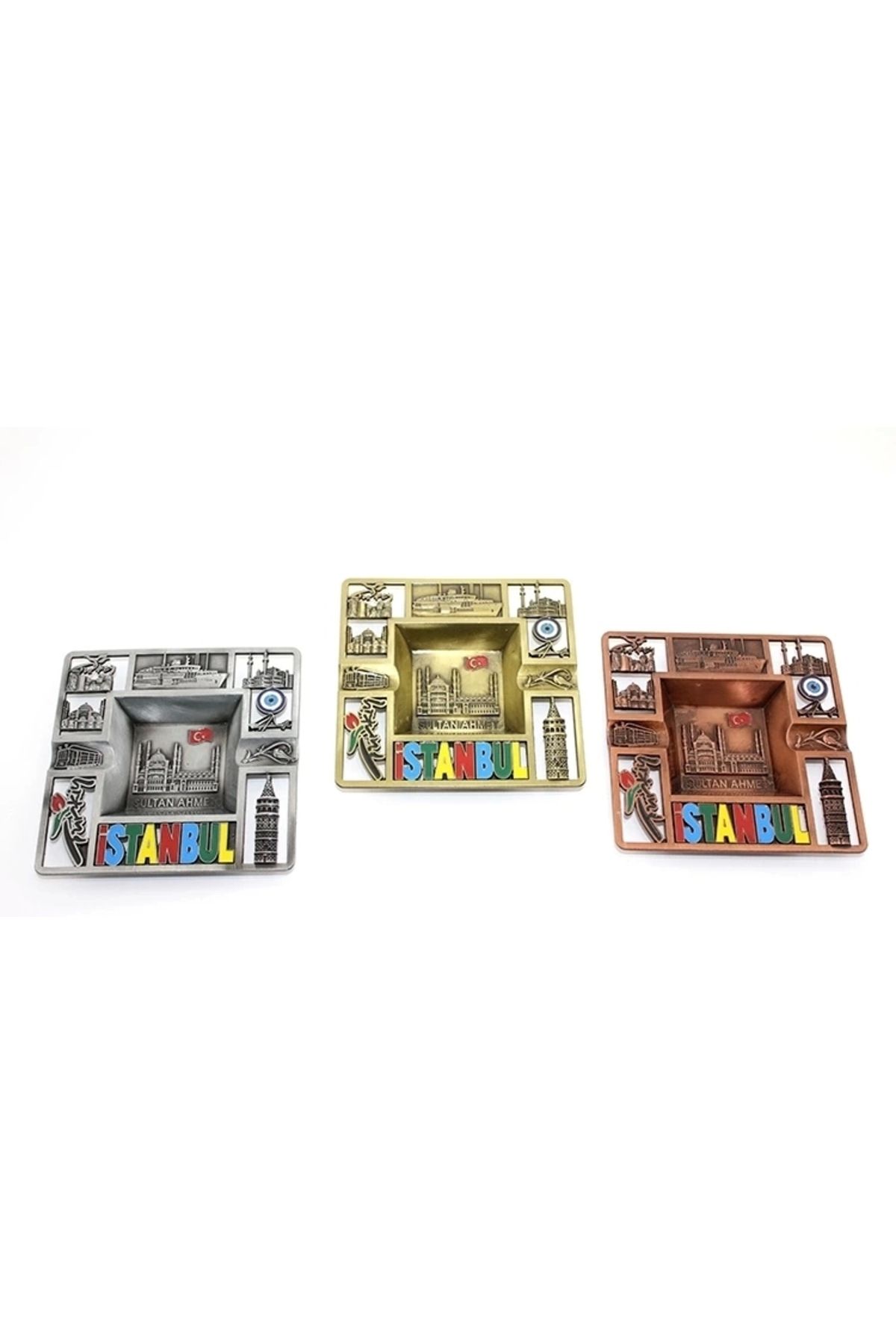 STOREMAX Metal İstanbul Temalı Yöresel Metal Küllük 2alk87