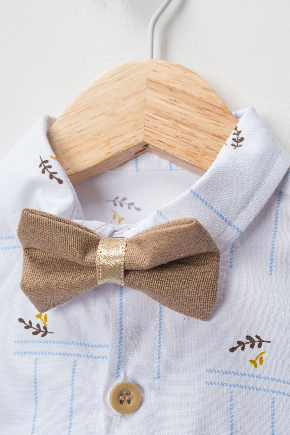 tinytrends Edin Erkek Bebek Desenli Zıbın Gömlek Pantolon Salopet Takım Elbise Bayramlık fotoğrafı 5 (önizleme)