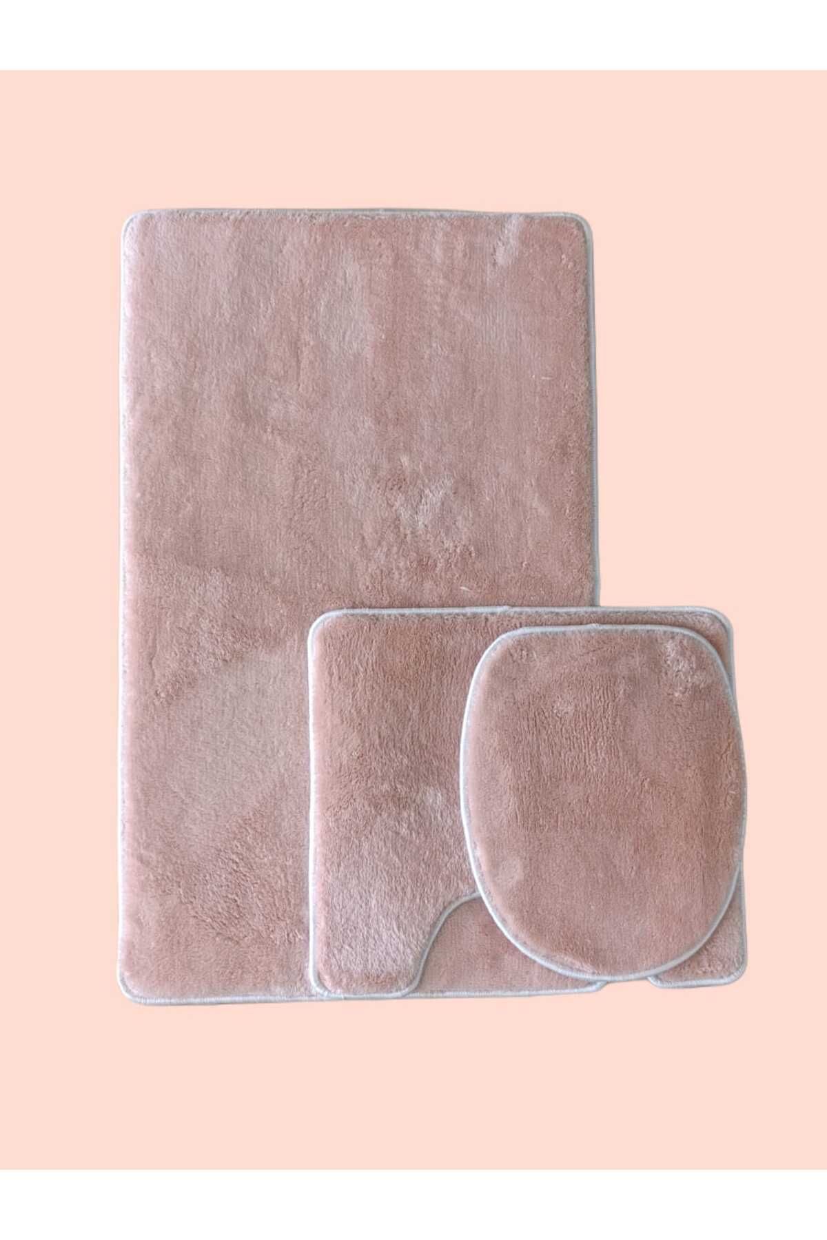 Aurora Brilliant Banyo Paspası 3lü Klozet Takımı Klozet Seti Pufyy Kalın Ürün 60x100 / 50x54 / 34x47 Kaymaz Taban