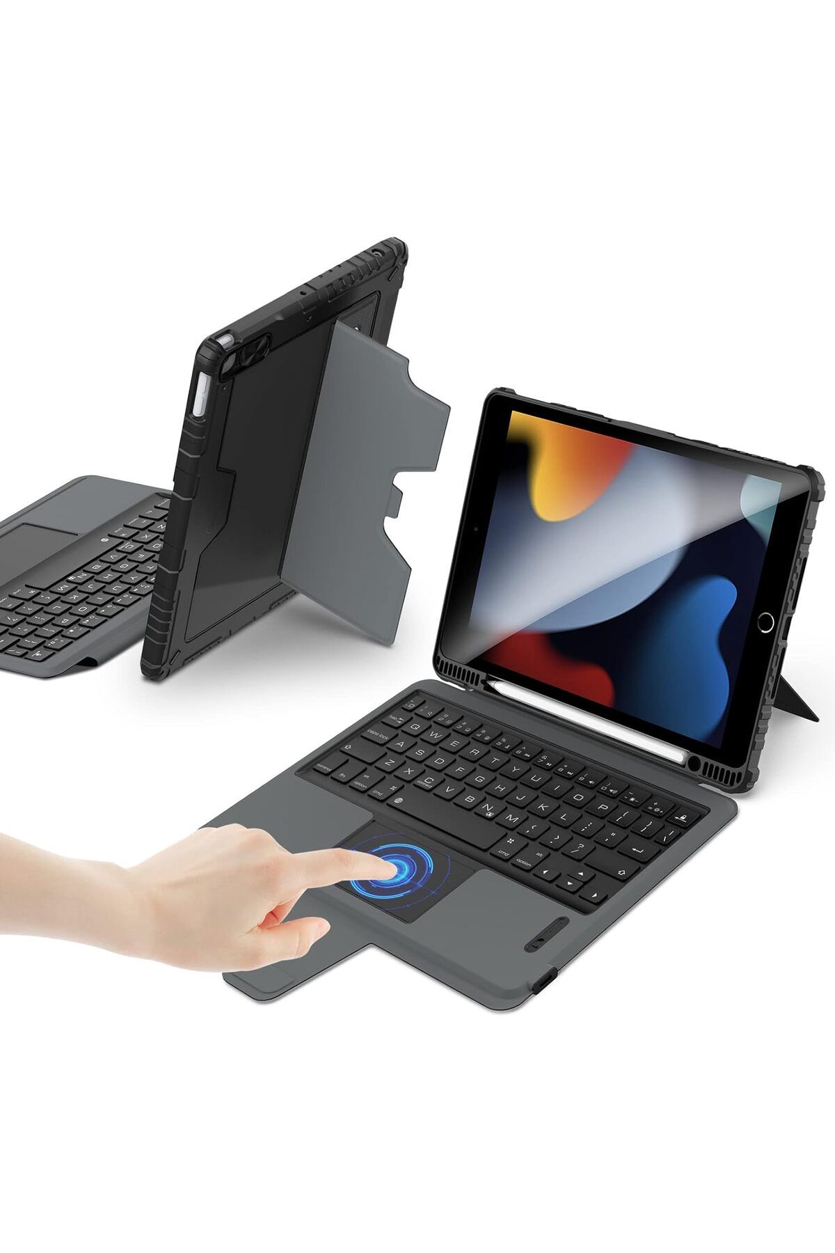 mazıdağı where iPad 9. Nesil Klavye Kılıfı 10,2 inç (10,2 inç) Ped ile, Çıkarılabilir Destek Standı,