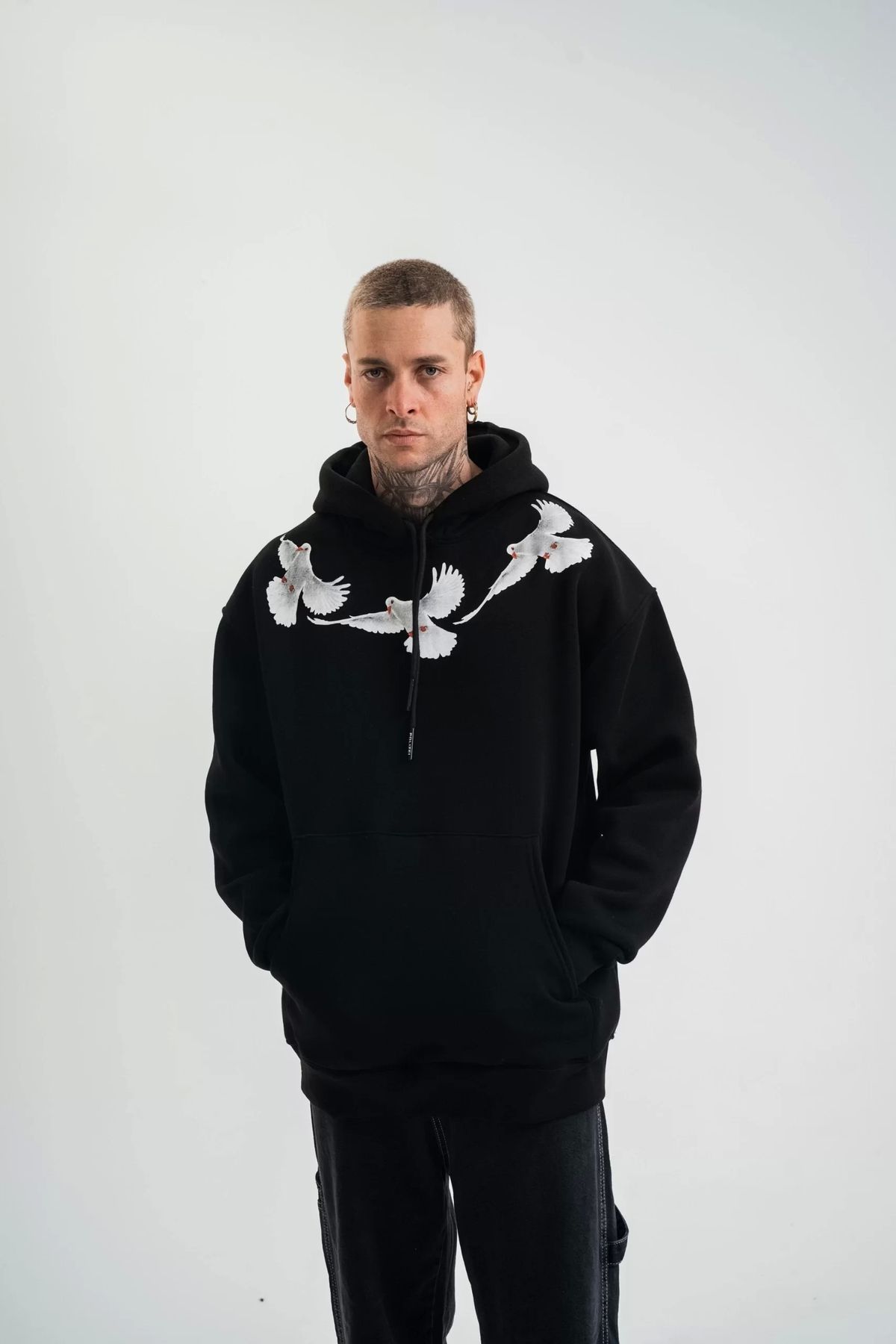 CVS Unisex Uzun Kol Bisiklet Yaka Yıkamalı SweatShirt - Siyah