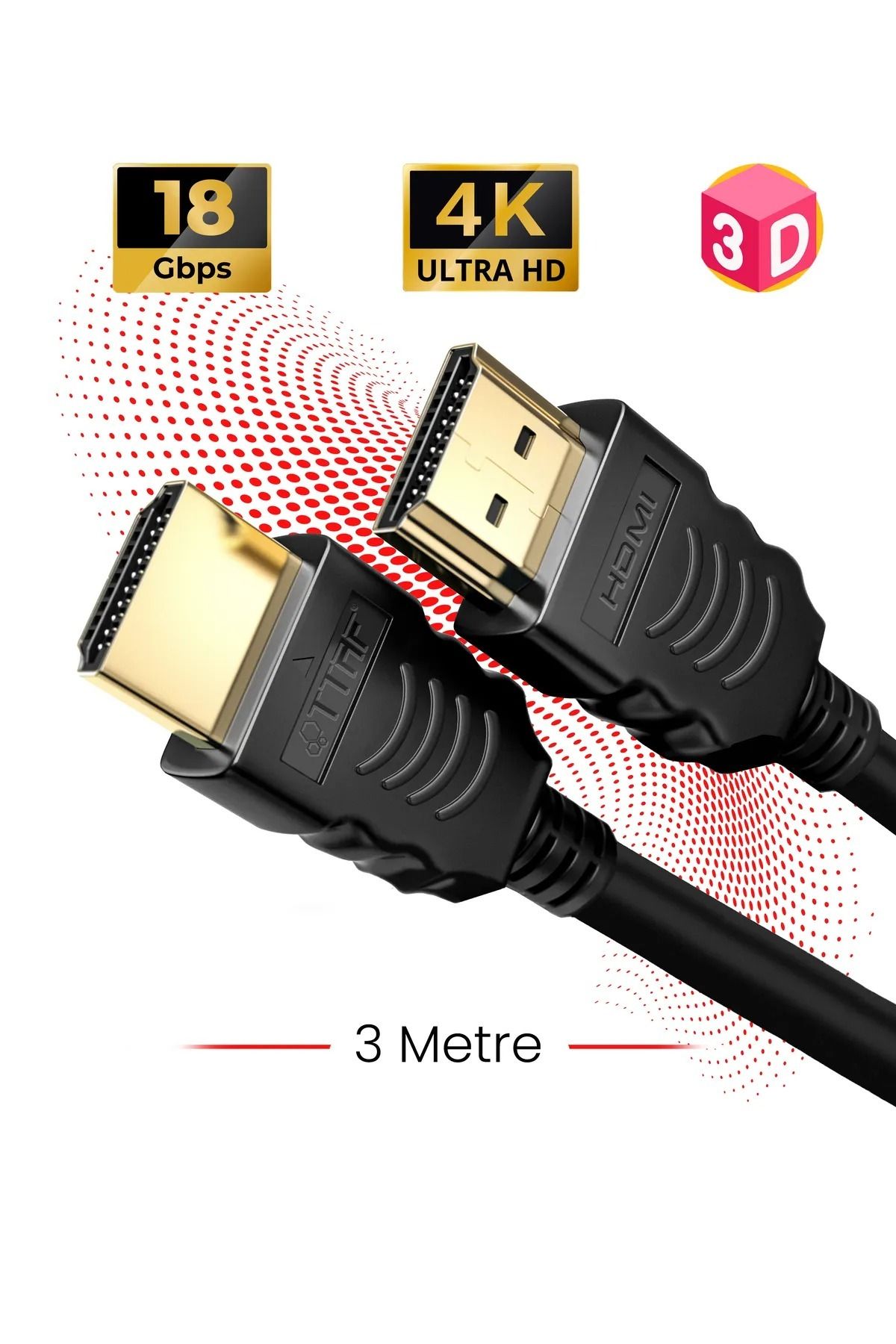 HDMI Ttaf Hdmi 2.0 4k Ultra Hd 60 Hz Ses Ve Görüntü Aktarım Kablosu 3 Metre