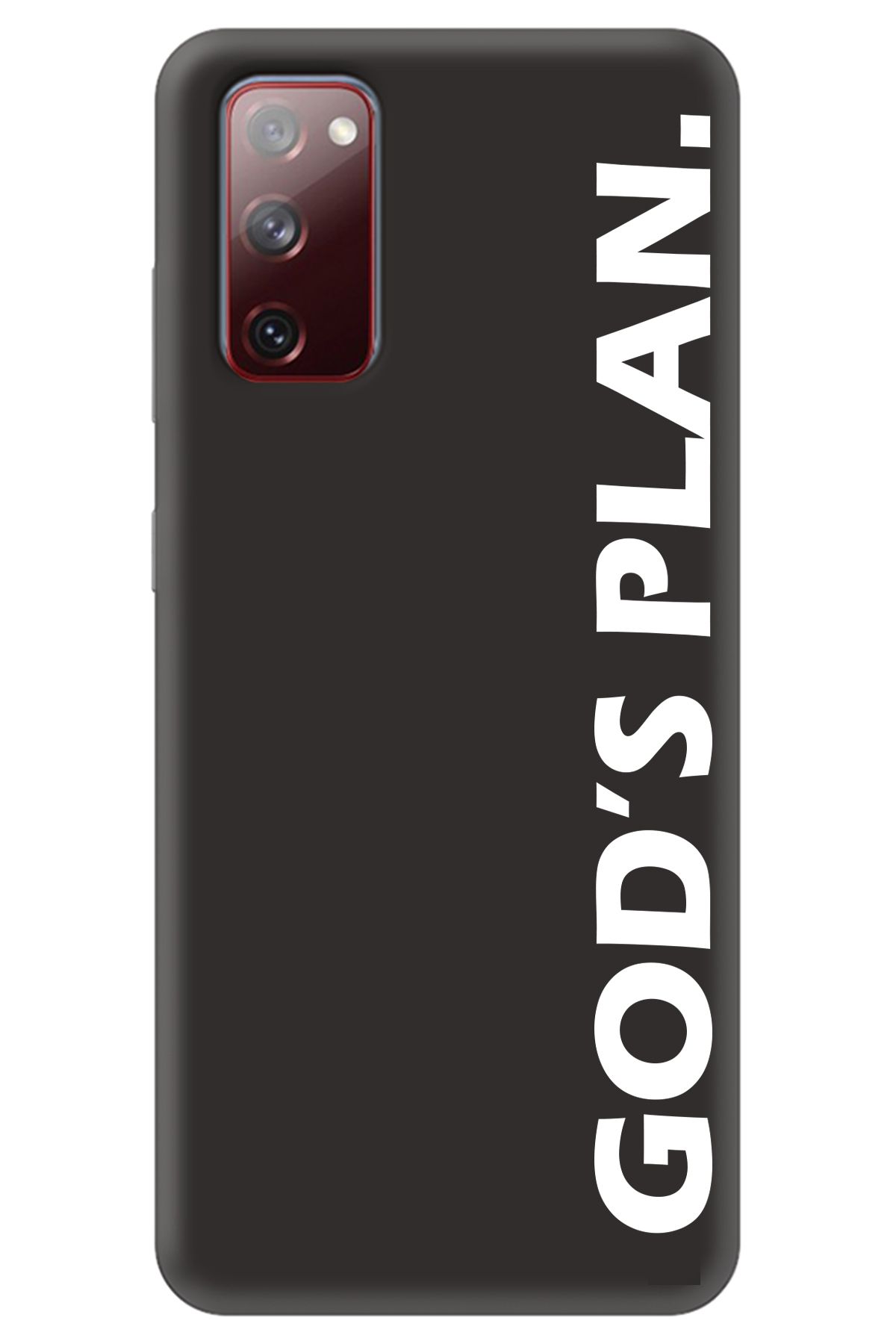 WANNA PROTECT Samsung A03S Siyah İçi Kadife God's Plan Desenli Silikon Telefon Kılıfı