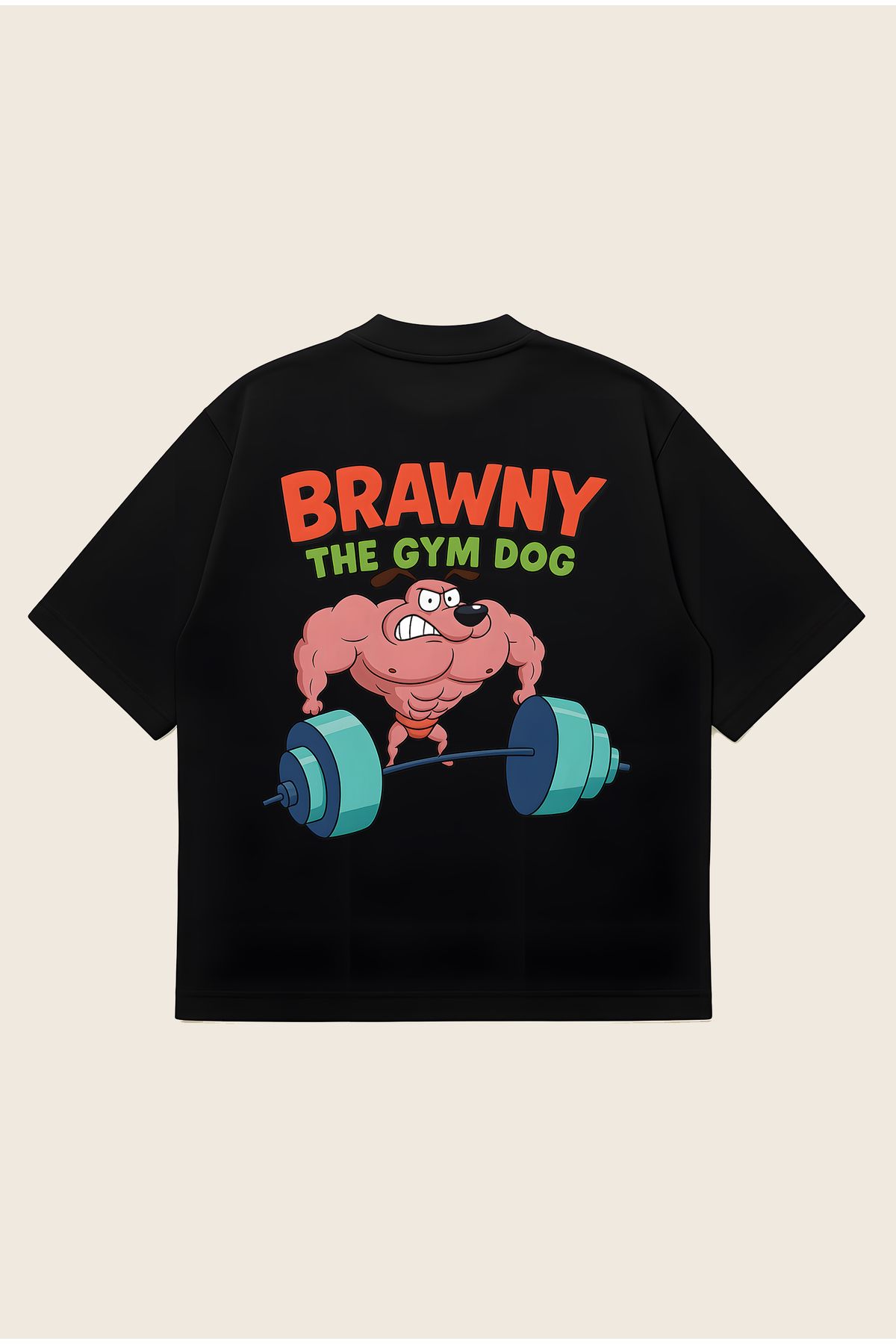 Moon Dancer GYM Dog Unisex Oversize Baskılı Boxy Fit Kalın Kumaşlı T-shirt