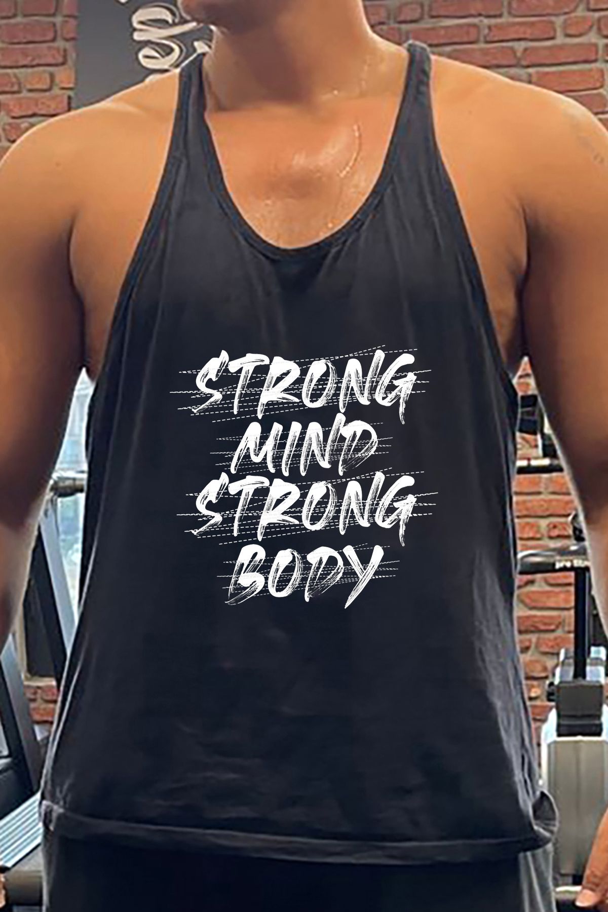 BLUU StrongMind Gym Fitness Tank Top Sporcu Atleti