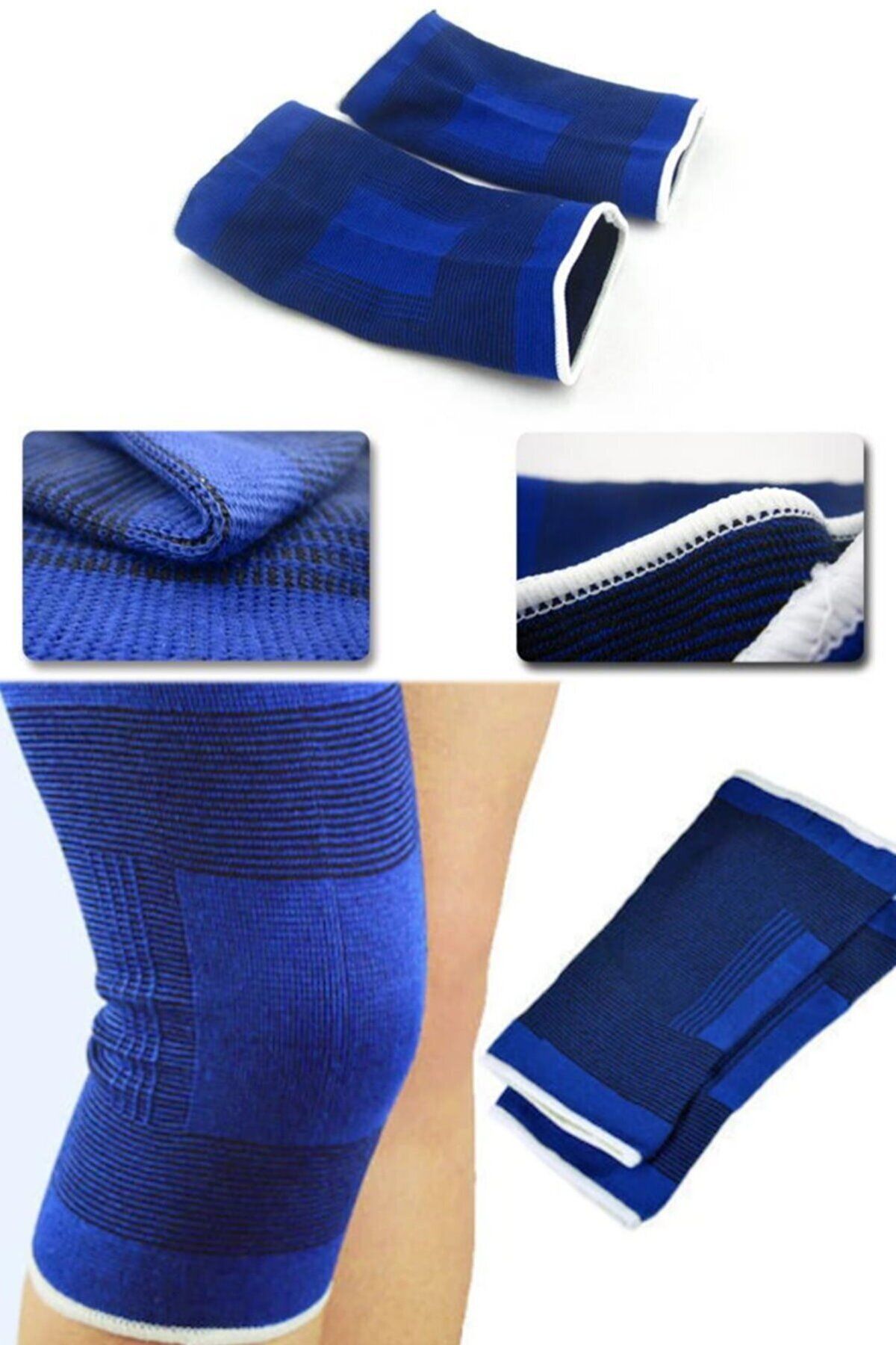TimeStart 2 Li Elastik Dizlik - Egzersiz ve Spor Dizliği Büyük Boy 23 cm
