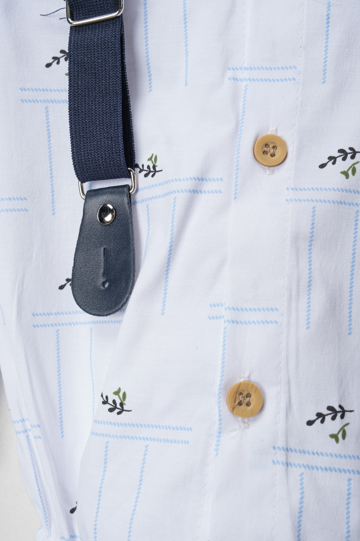 tinytrends Edin Erkek Bebek Desenli Zıbın Gömlek Pantolon Salopet Takım Elbise Bayramlık fotoğrafı 4 (önizleme)