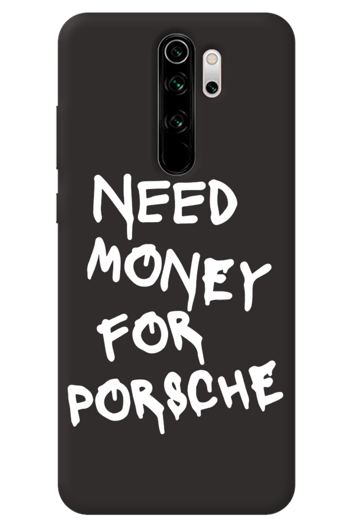 WANNA PROTECT Xiaomi Redmi Note 8 Pro Siyah İçi Kadife Need Money Desenli Silikon Telefon Kılıfı
