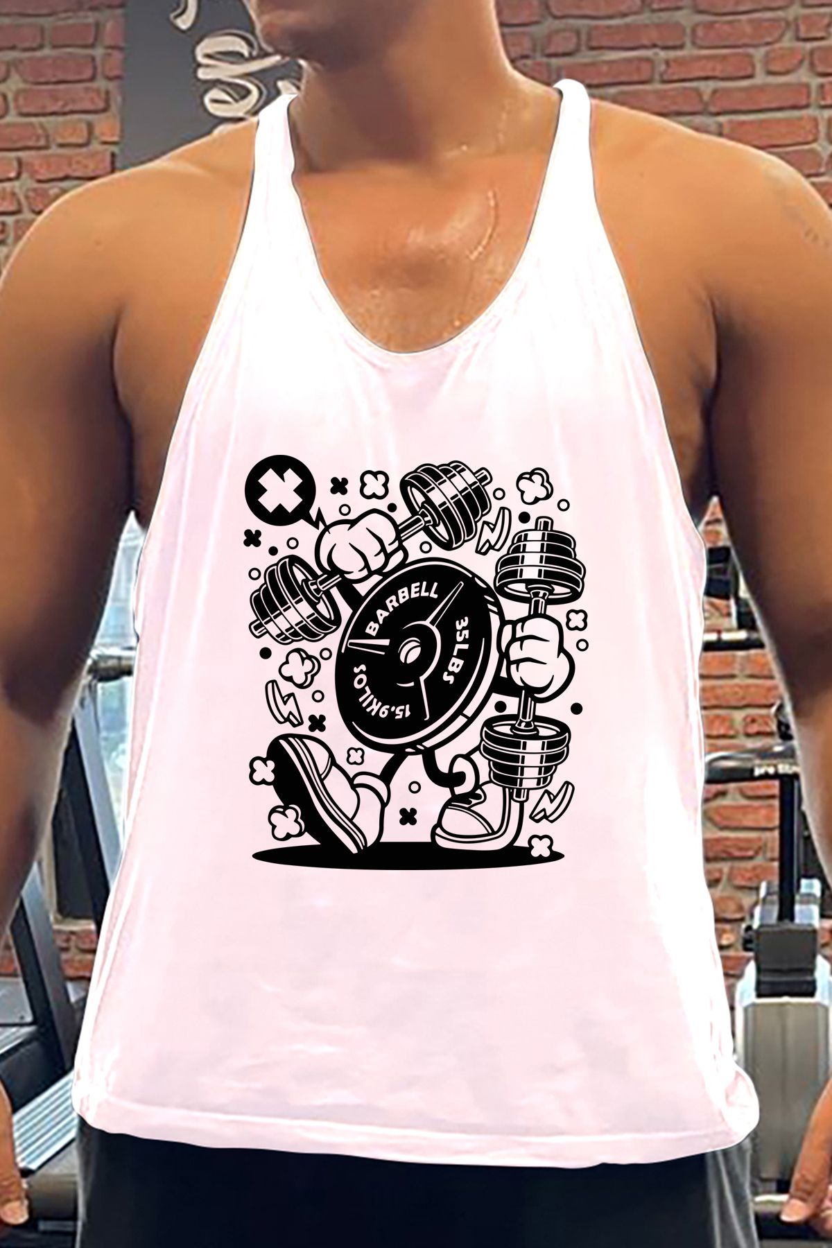 BLUU BarbellElite Gym Fitness Tank Top Sporcu Atleti