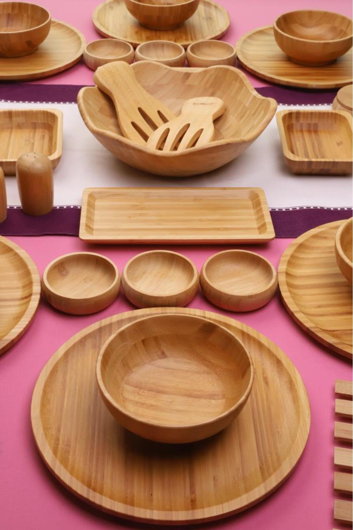 Atbyhome-Bambu Glow 31 Piece Natural Bamboo Breakfast Set for 6 People – Breakfast Set Presentation Set 2