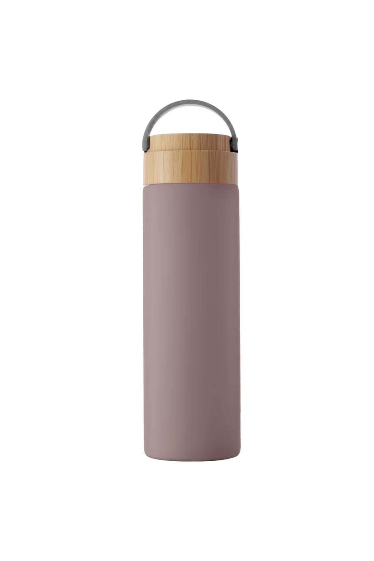 PUFO Termos Metalic Traveler Cu Capac Etanș Din Bambus, Izotermic, 500 Ml, Gri - One Size