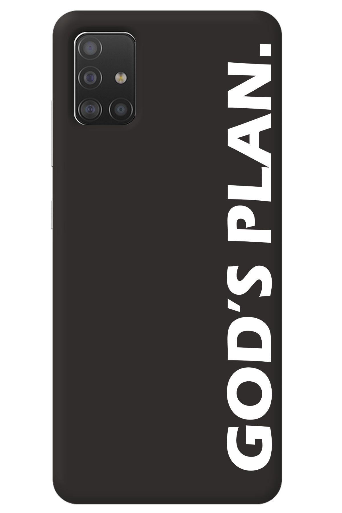 WANNA PROTECT Samsung M51 Siyah İçi Kadife God's Plan Desenli Silikon Telefon Kılıfı