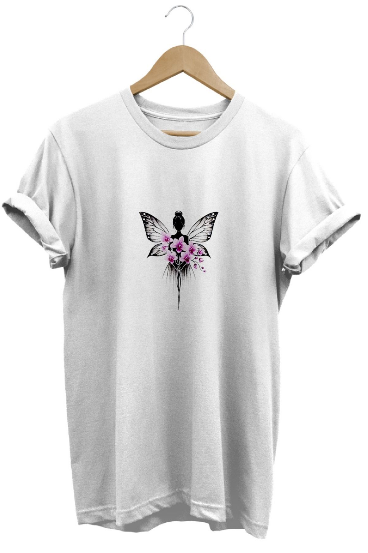 joyyfashion Melek Baskılı Tişört