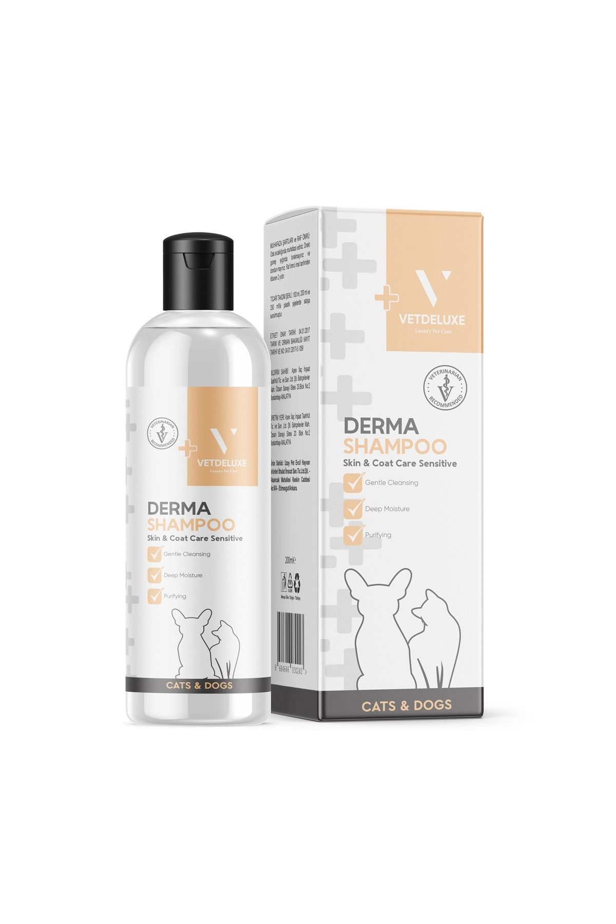 VETDELUXE Kedi ve Köpek Derma Şampuan 200 ml