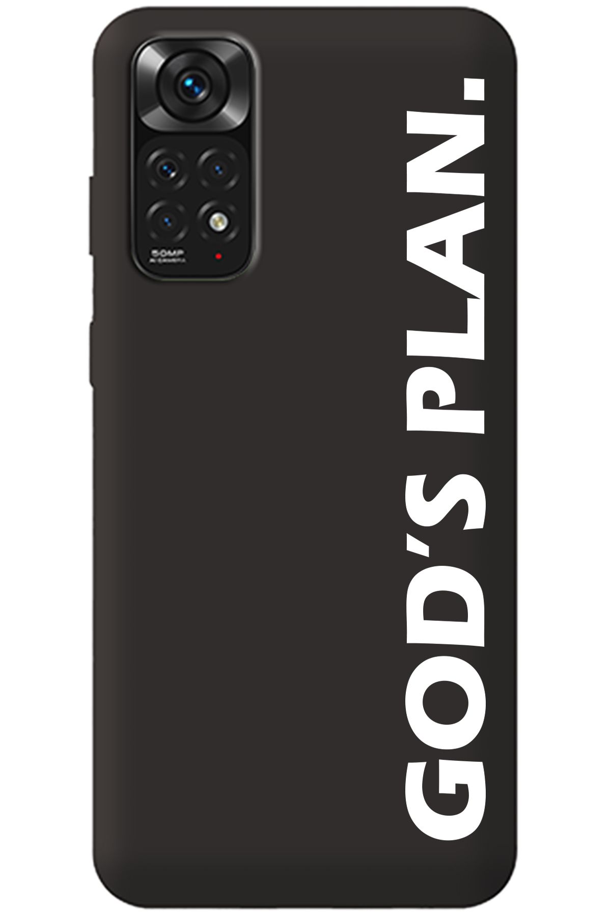 WANNA PROTECT Xiaomi Redmi Note 11 Siyah İçi Kadife God's Plan Desenli Silikon Telefon Kılıfı