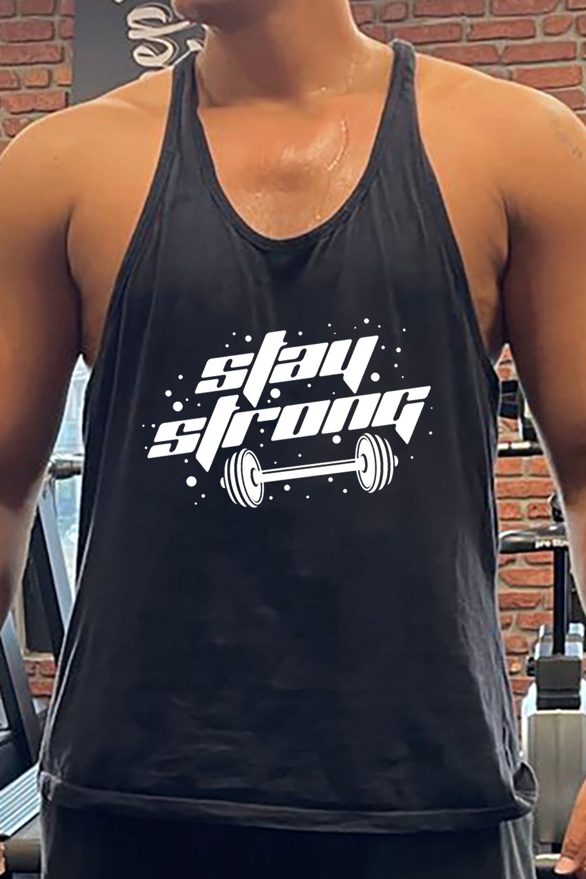 BLUU StaStrong Gym Fitness Tank Top Sporcu Atleti