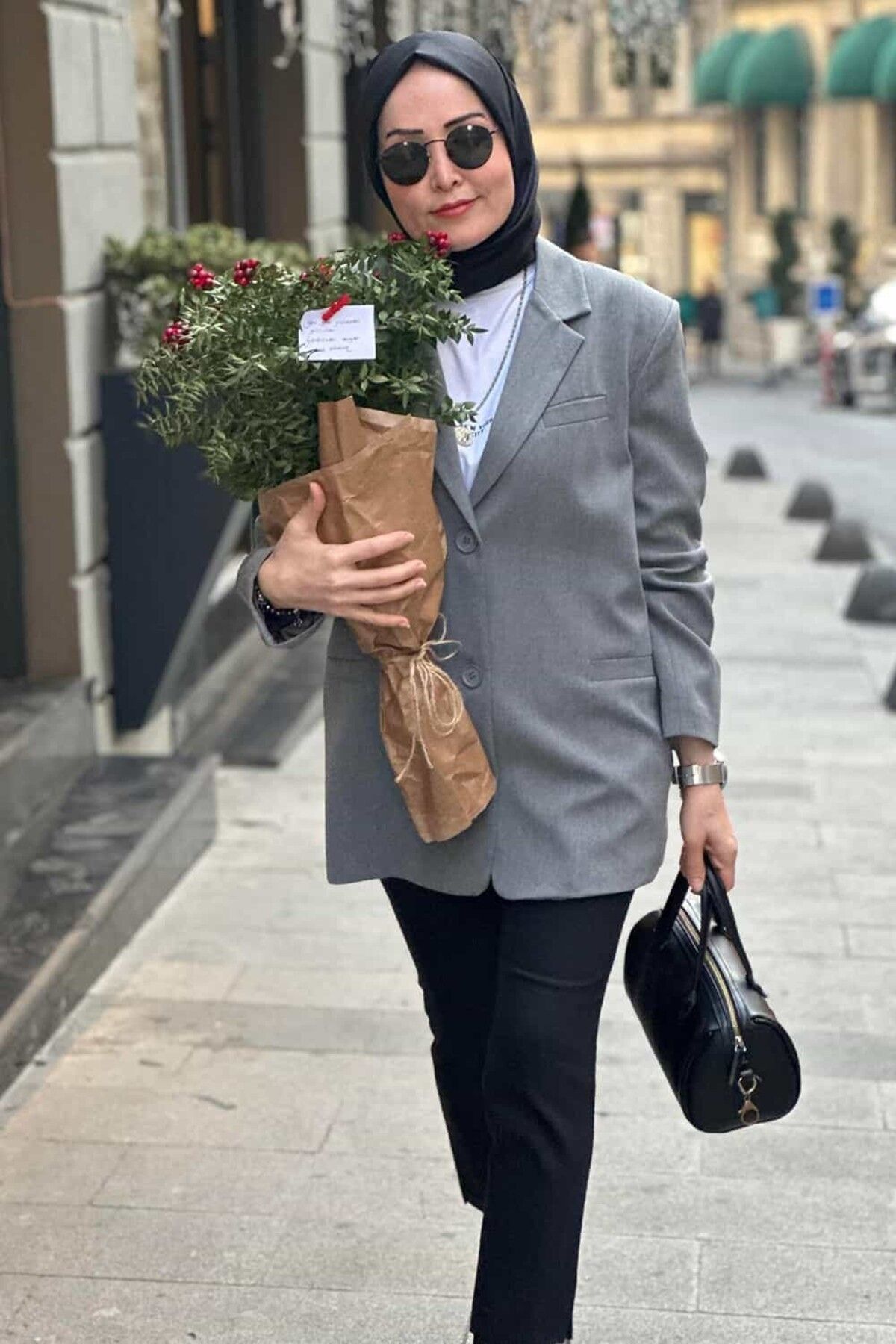 ByBensu Premium Blazer Ceket-Gri