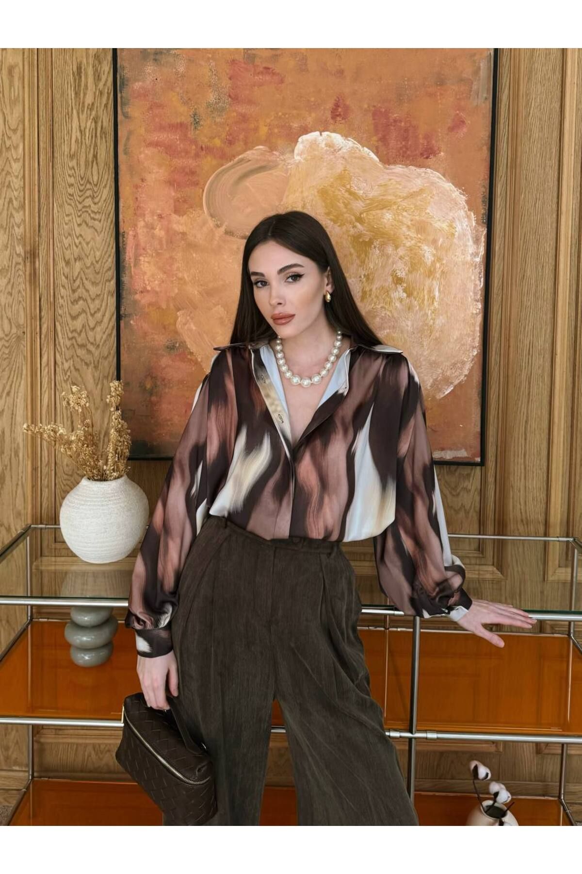 Aris collection Mat Saten Oversize Gömlek