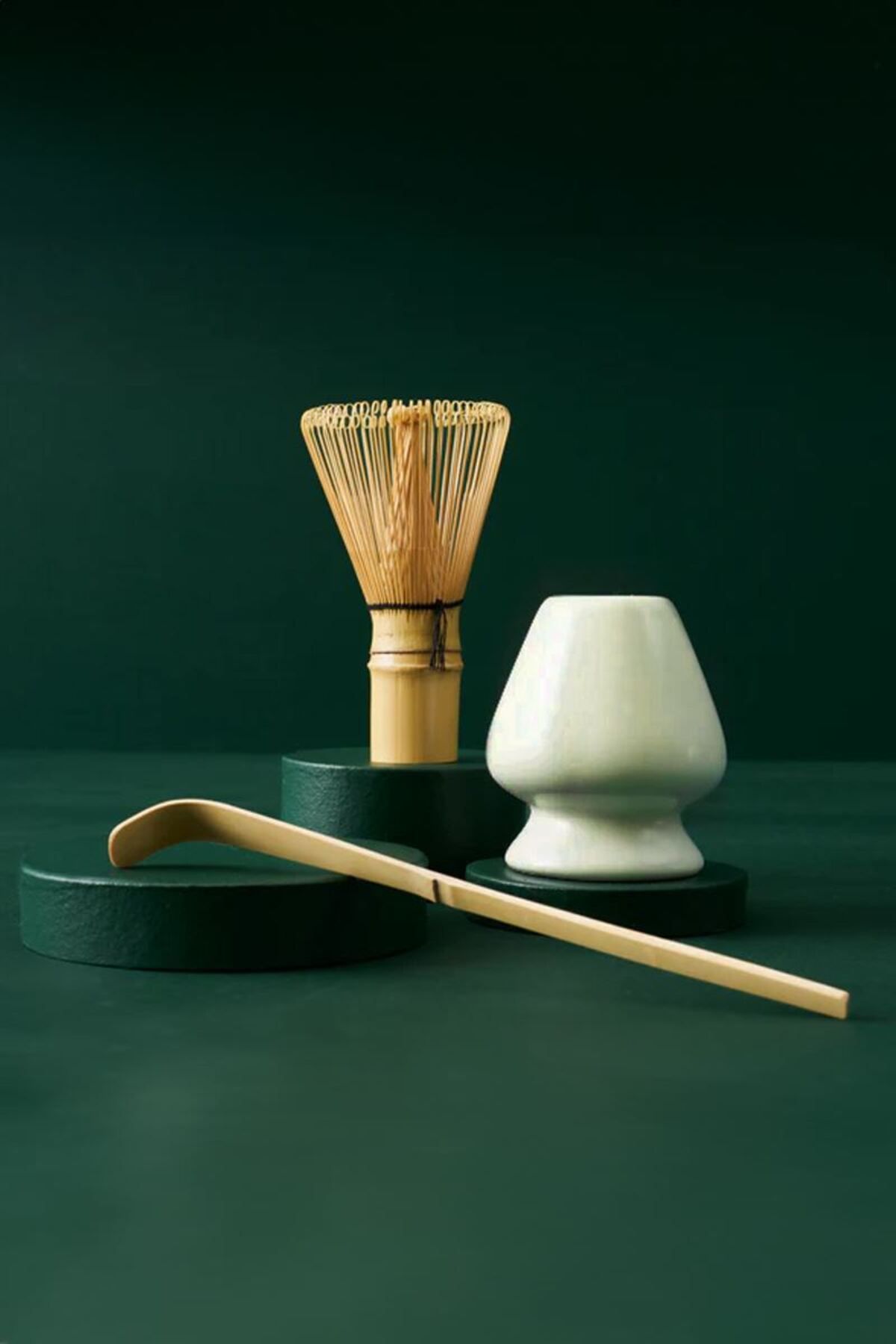 Chavin 3 Parça Matcha Çayı Fırça ve Bamboo Whisk Tutucu ve Bambu Kaşık Set mt155