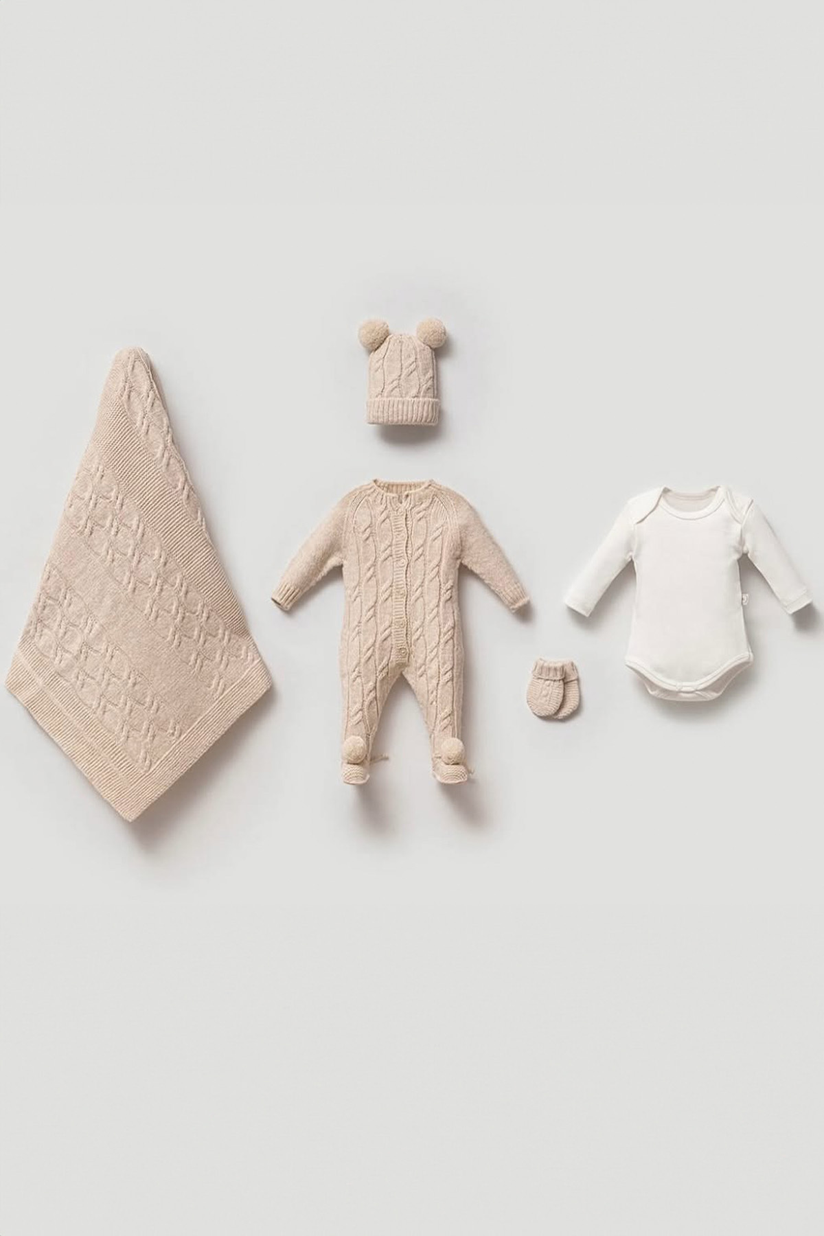 Nipperland-Set Knitted Patterned Knitwear 0-3 Months 5 Piece Hospital Release Set 1