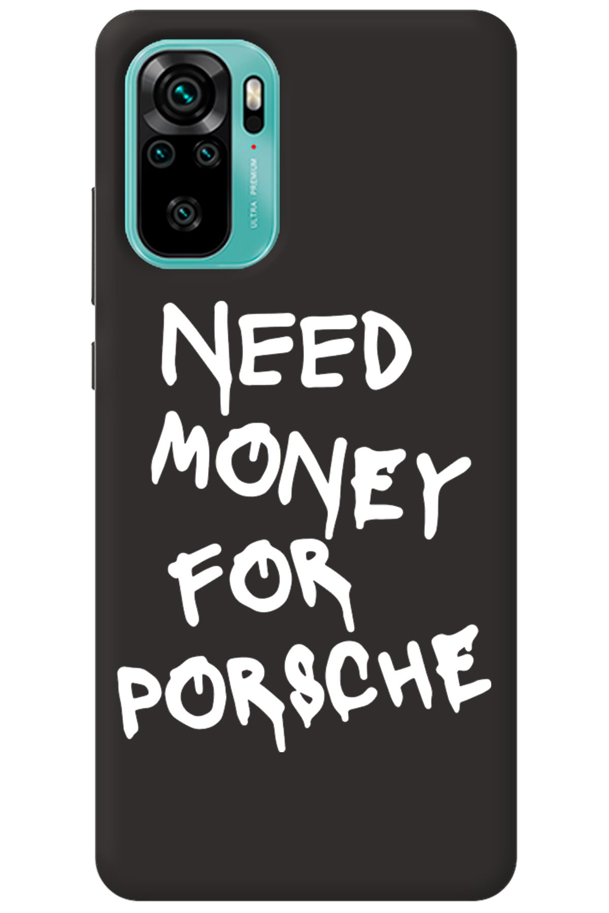WANNA PROTECT Xiaomi Redmi Note 10 Siyah İçi Kadife Need Money Desenli Silikon Telefon Kılıfı