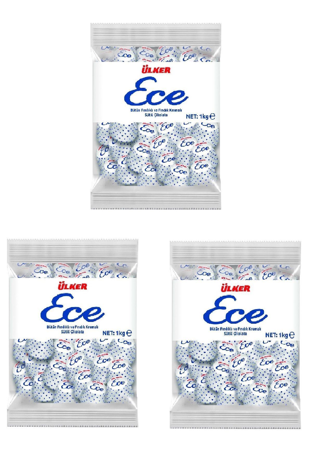 Ülker Ece Ikramlık Çikolata Fındıklı 1kg X 3 Adet