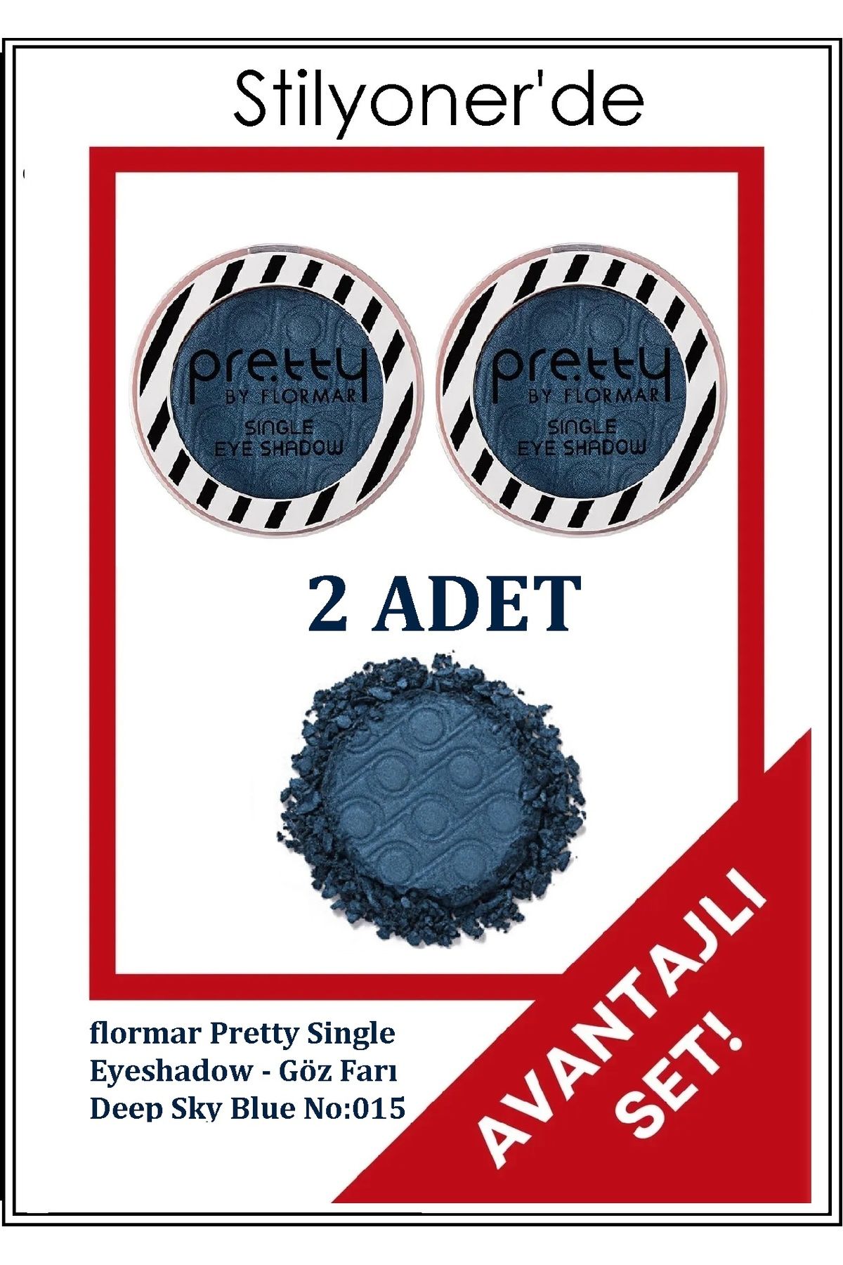Stilyoner Pretty Single Göz Farı 015 Deep Sky Blue - 2 Adet Avantajlı Set