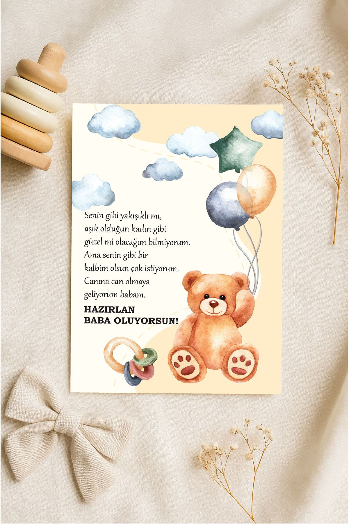 billstore Baba Oluyorsun Sürpriz Kartı | Hamilelik Hatıra Anı Kartı - Bebek Haberi Kartı | Bebek Hediyelik