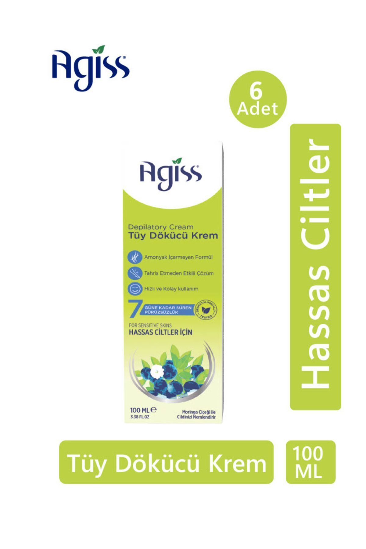 AGISS Tüy Dökücü Krem Hassas Ciltler 100 ml 6'lı