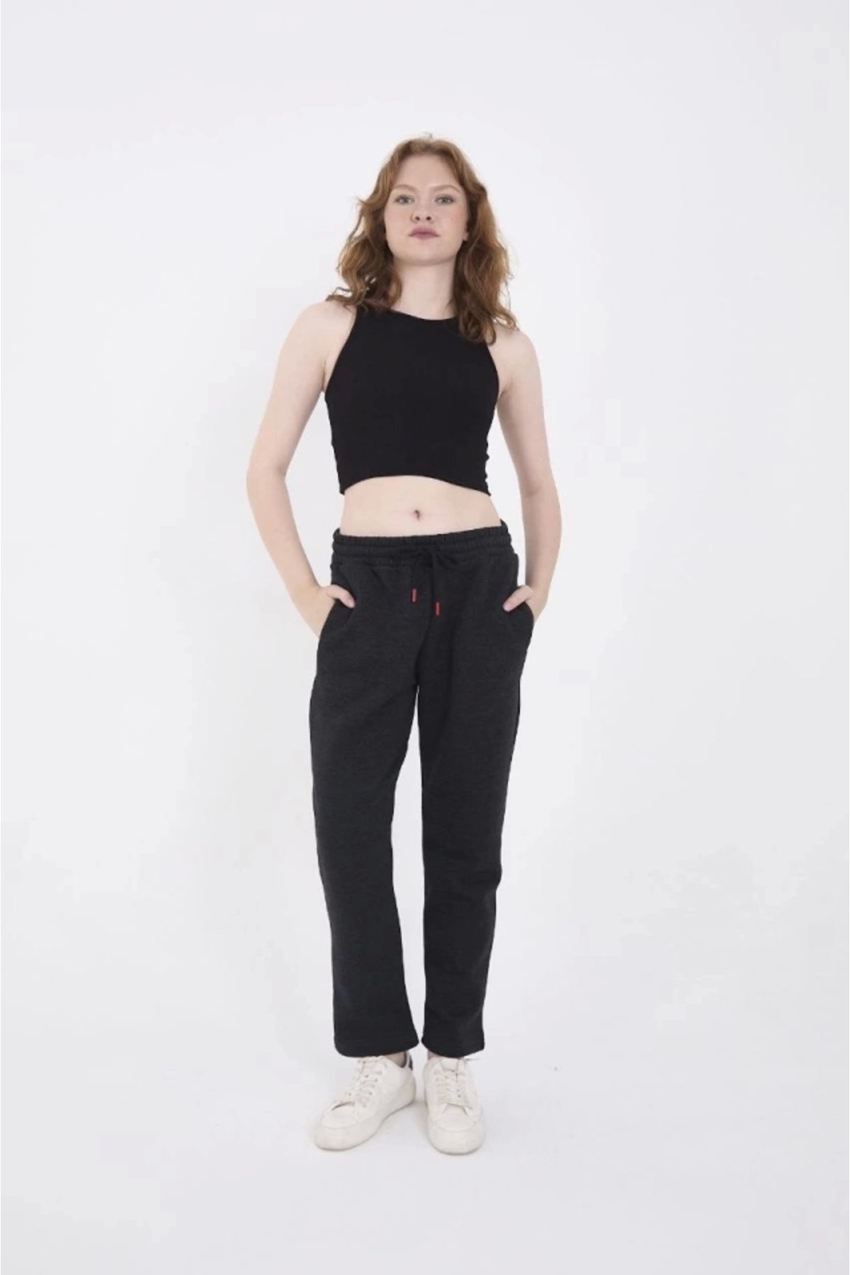 nedo7 Unisex Üç İplik Basic Eşofman Pantolon - Antrasit
