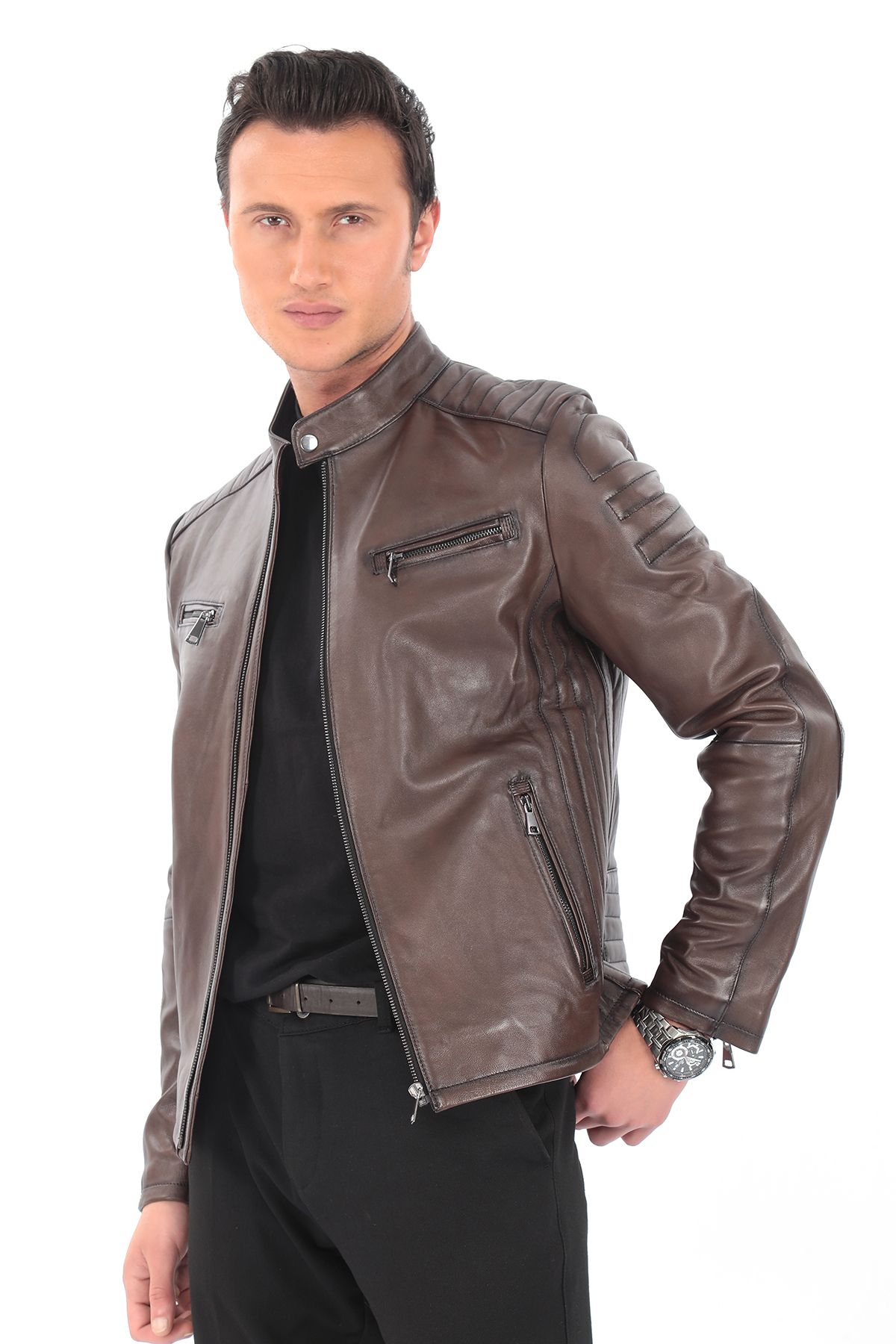 NEWZAYA Hakiki Deri Erkek Ceket – Klasik Şıklıkla Buluşan Modern Stil