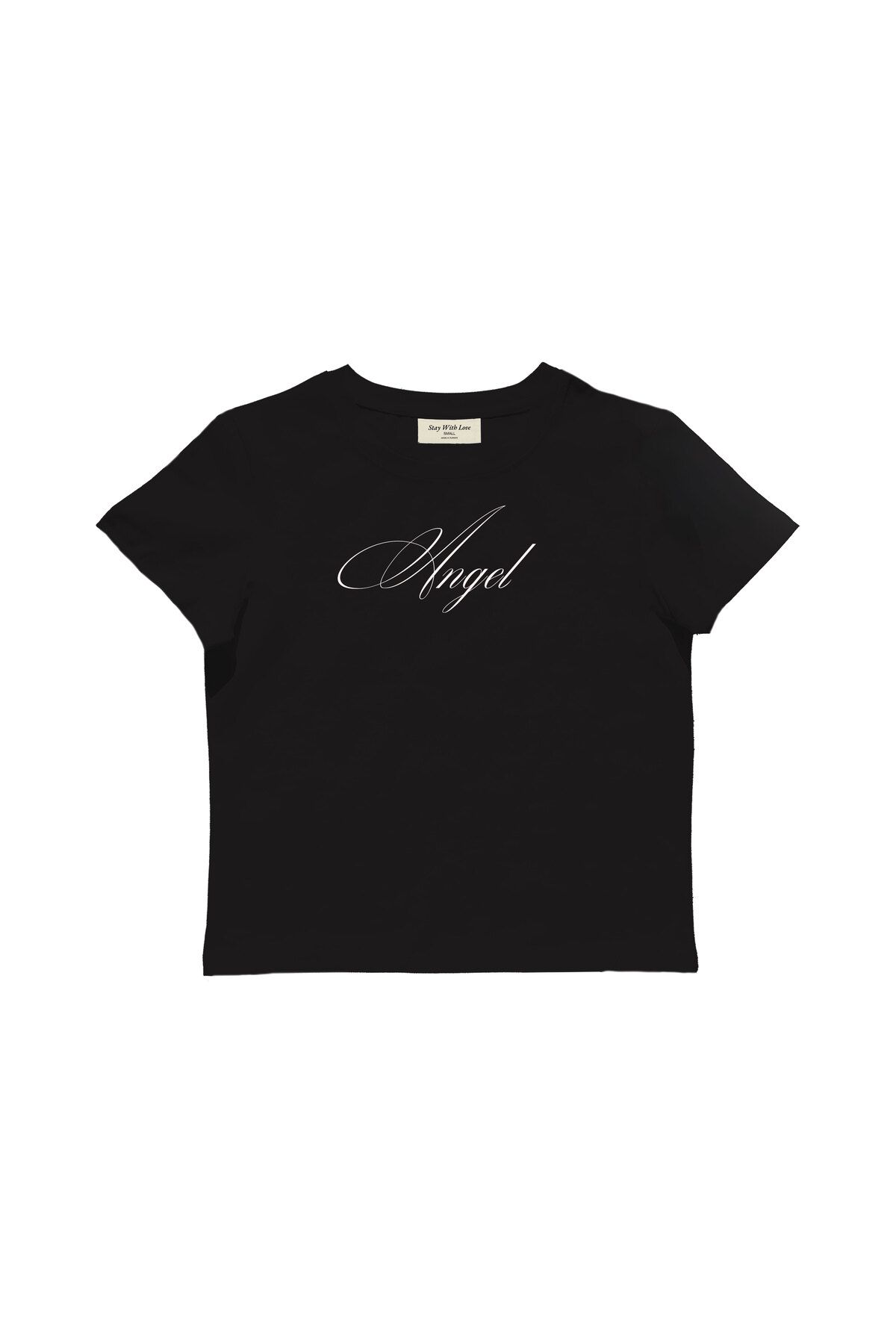 lethestudios Angel Baskılı Baby Tee Crop Top