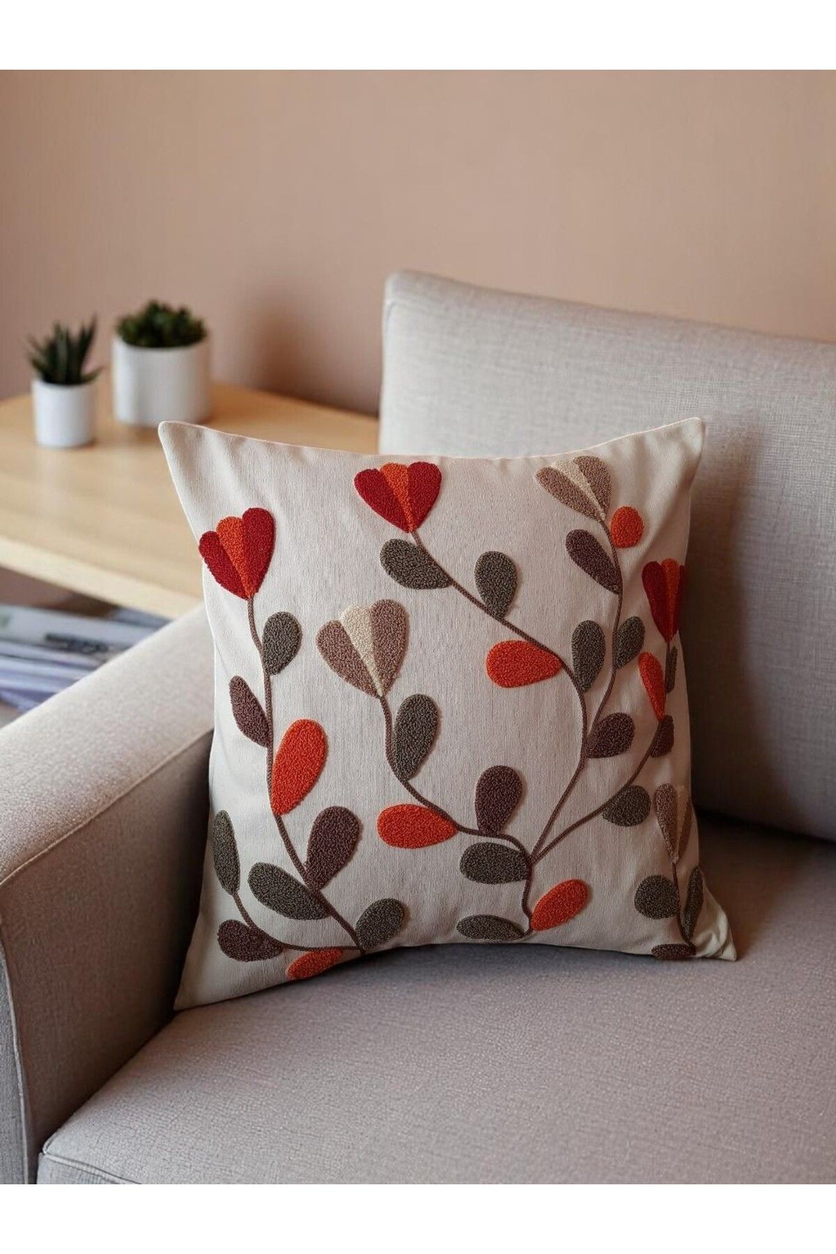 CheyİZ Home Punch Panç Kırlent Kılıfı 40x40 cm Tekli