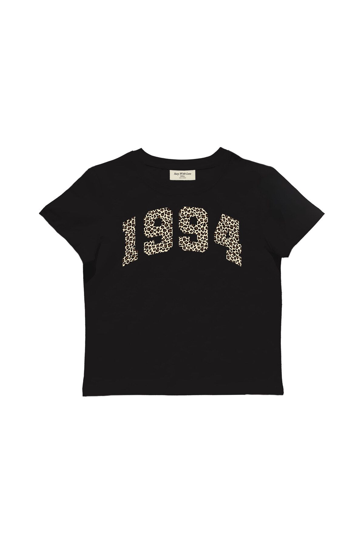 lethestudios 1994 Leopar Baskılı Baby Tee Crop Top