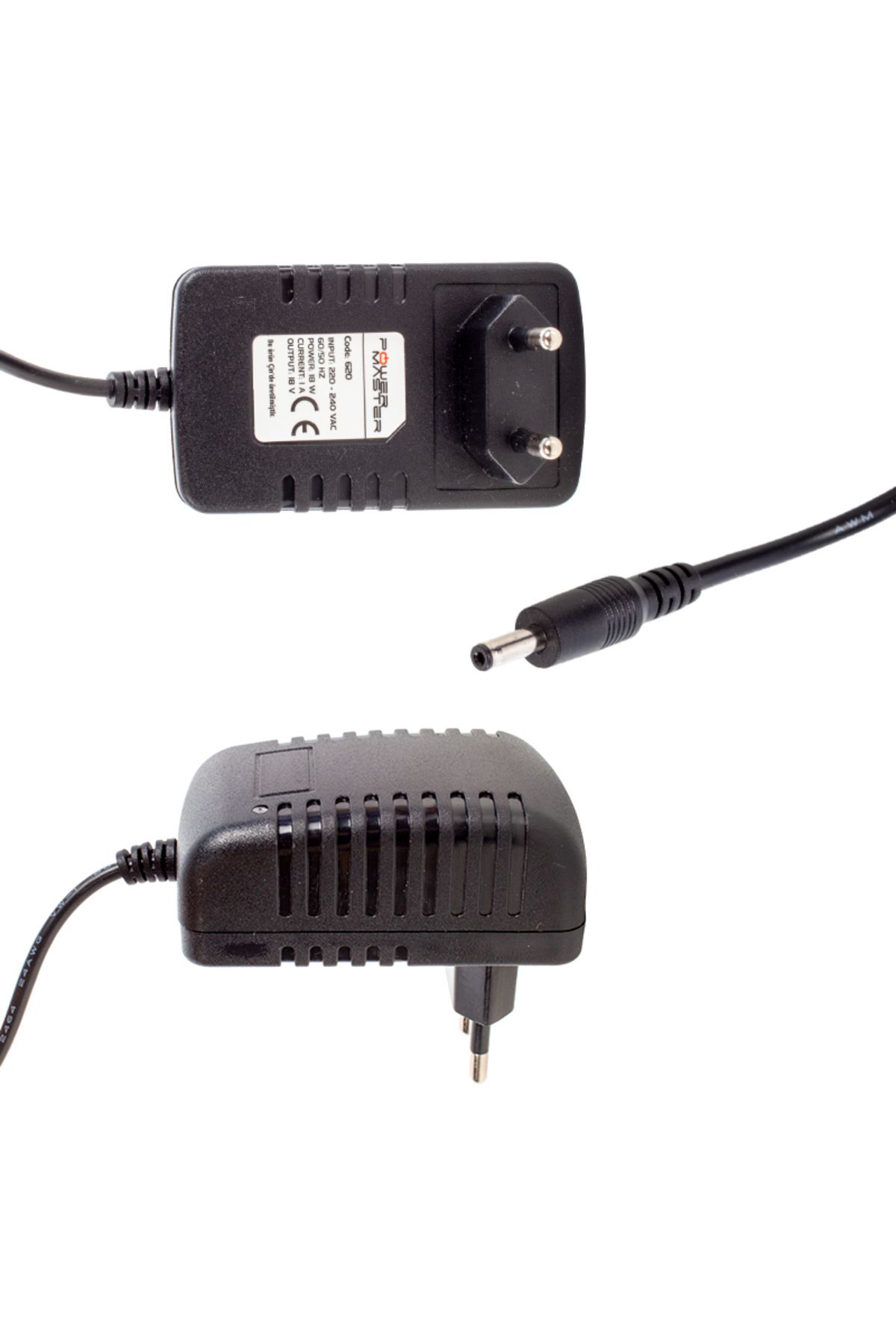 Emperium 18 VOLT - 1 AMPER 3.5*1.35 UÇLU PLASTİK KASA PRİZ TİPİ ADAPTÖR (5122)