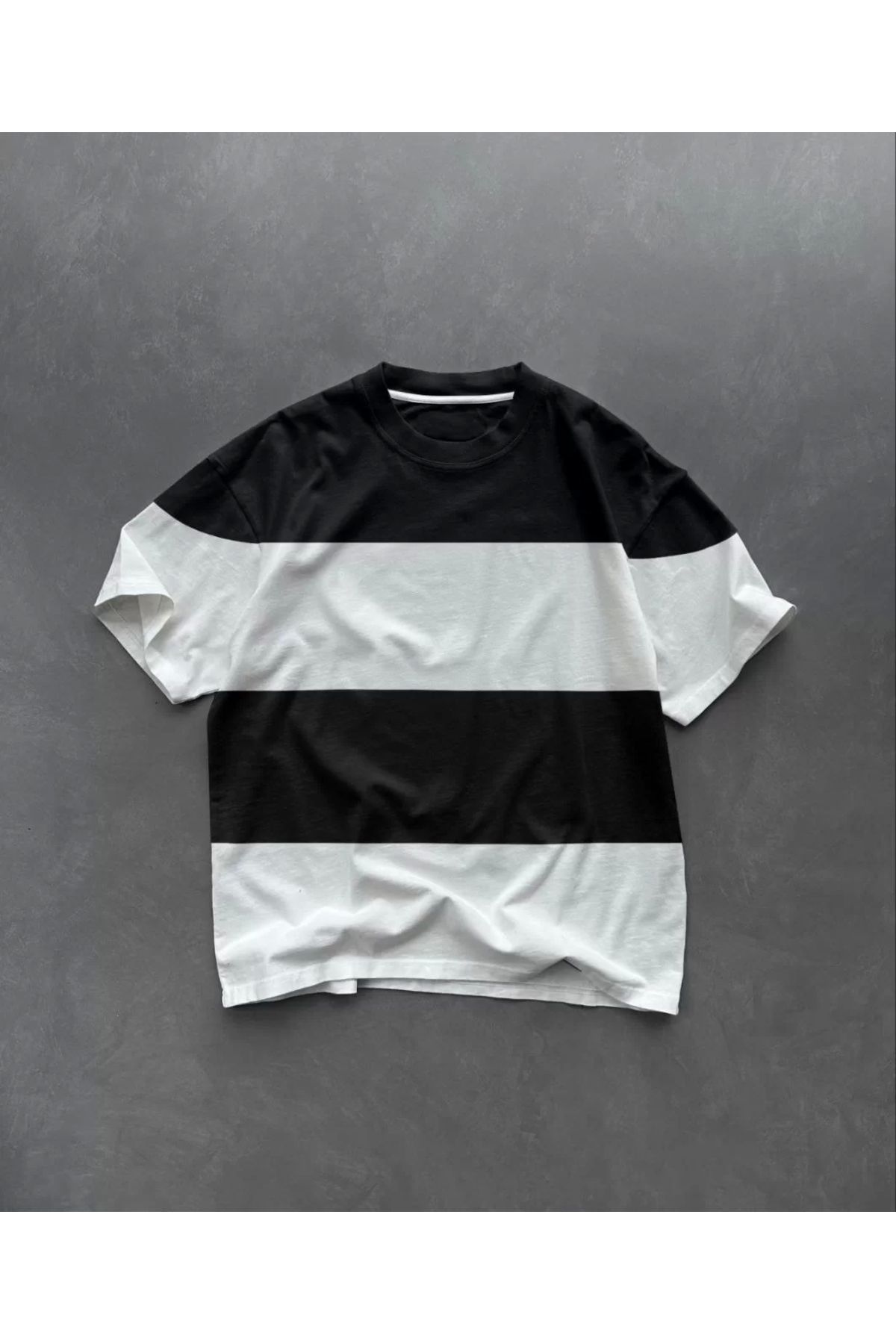 CVS Unisex Bisiklet Yaka Parçalı T-Shirt - Siyah