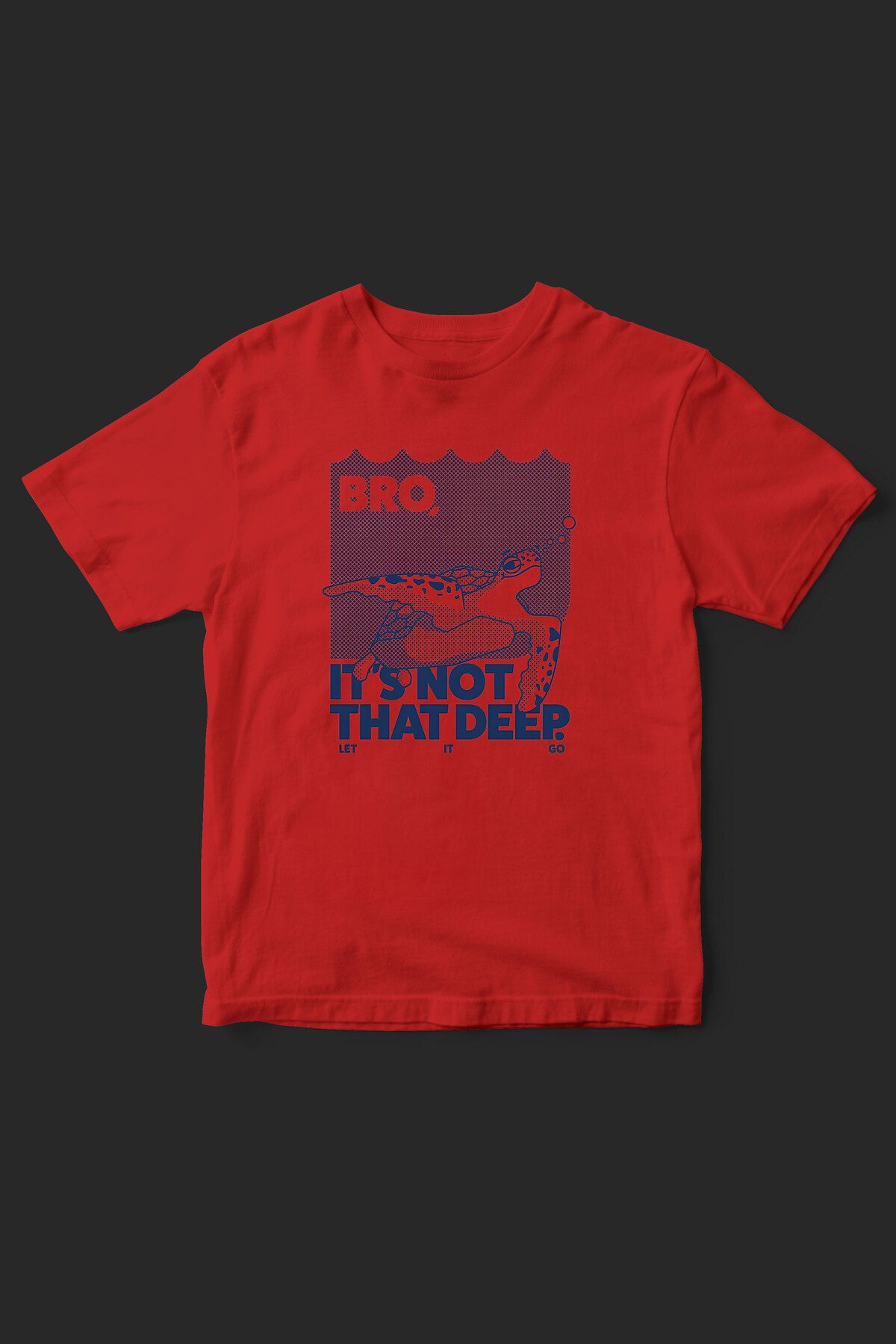 beloved.co bro not deep kaplumbağa baskılı t-shirt