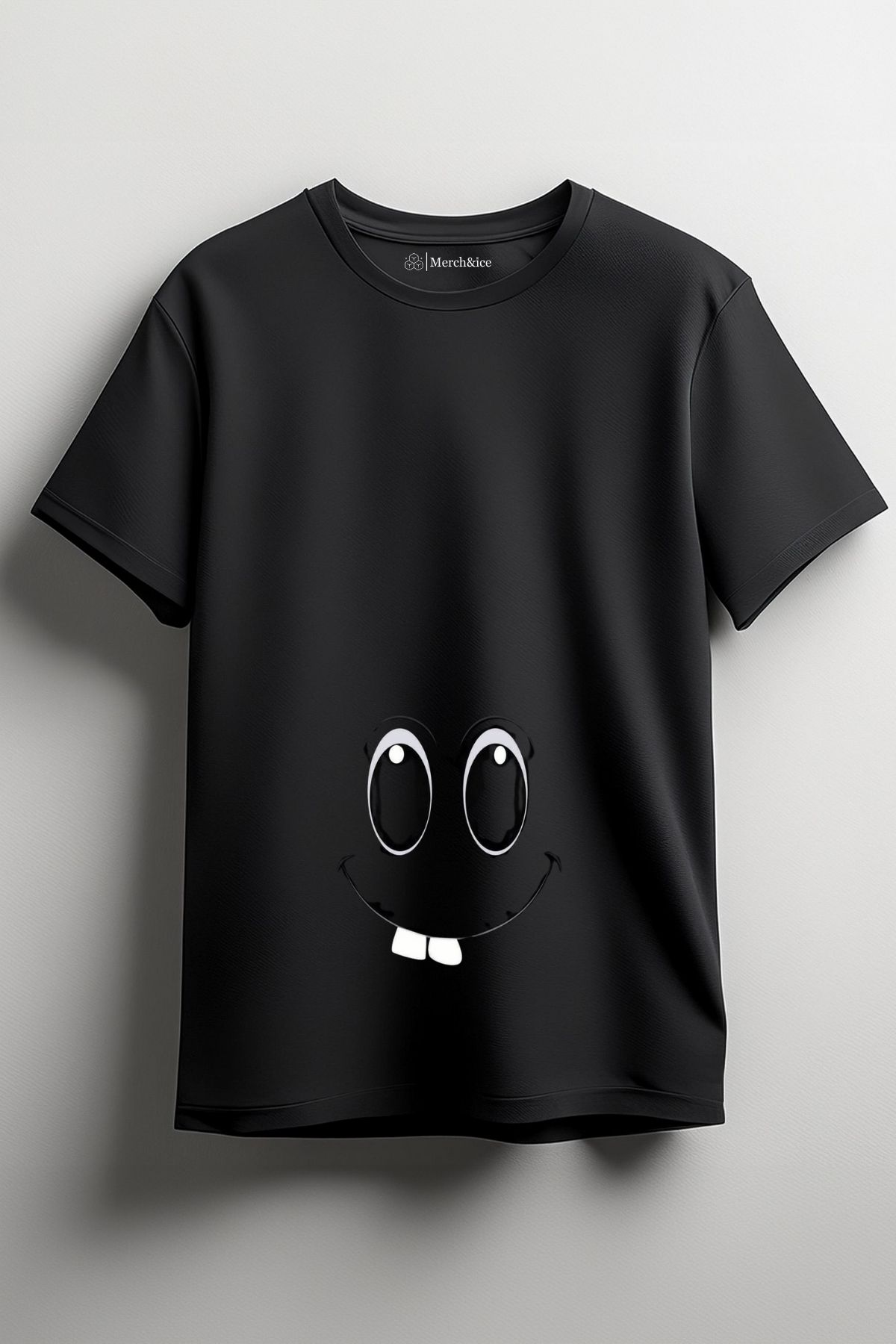 Merch&ice Dişli Mutlu Surat Baskılı Unisex T-Shirt
