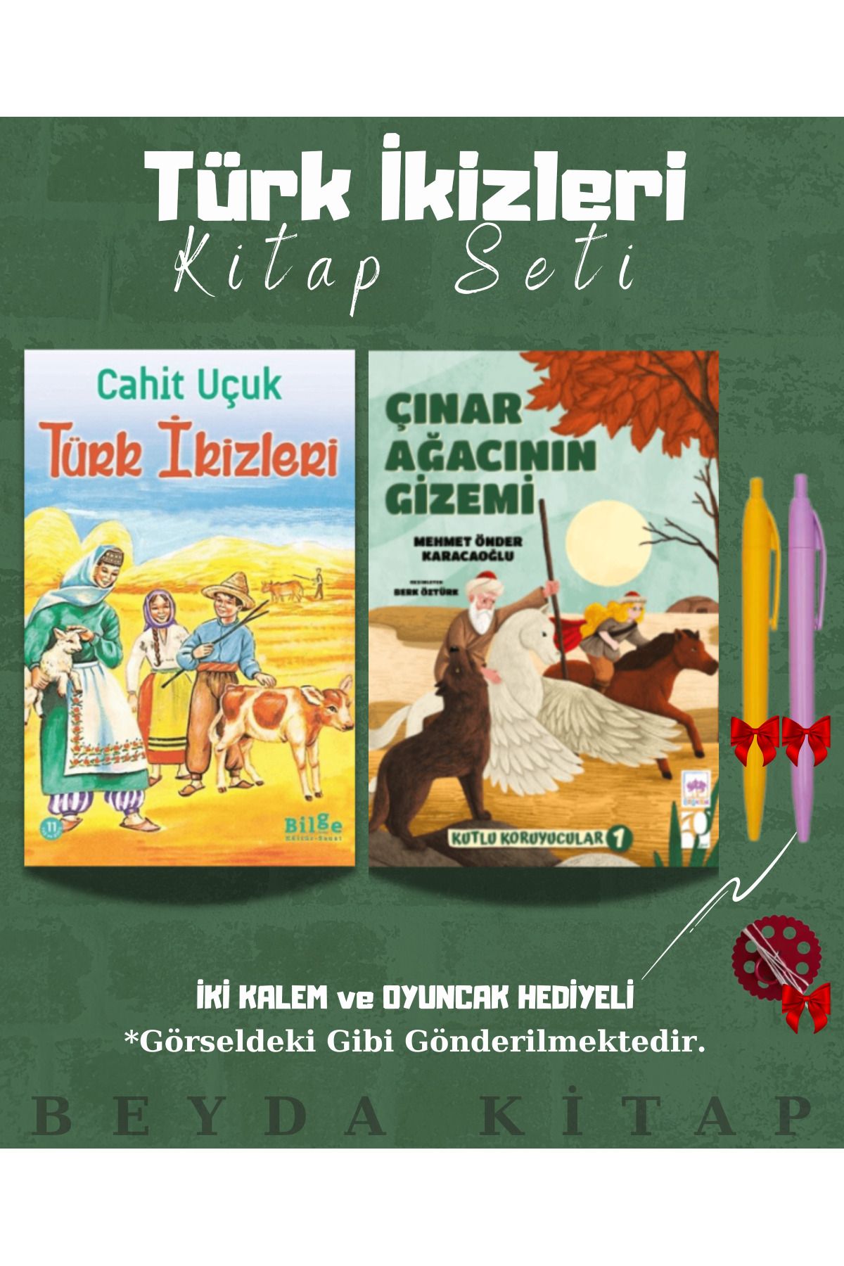 Bilge Kültür Sanat Türk İkizleri - Çınar Ağacının Gizemi - Cahit Uçuk - Kitap Seti - Kalem ve Oyuncak Hediyeli