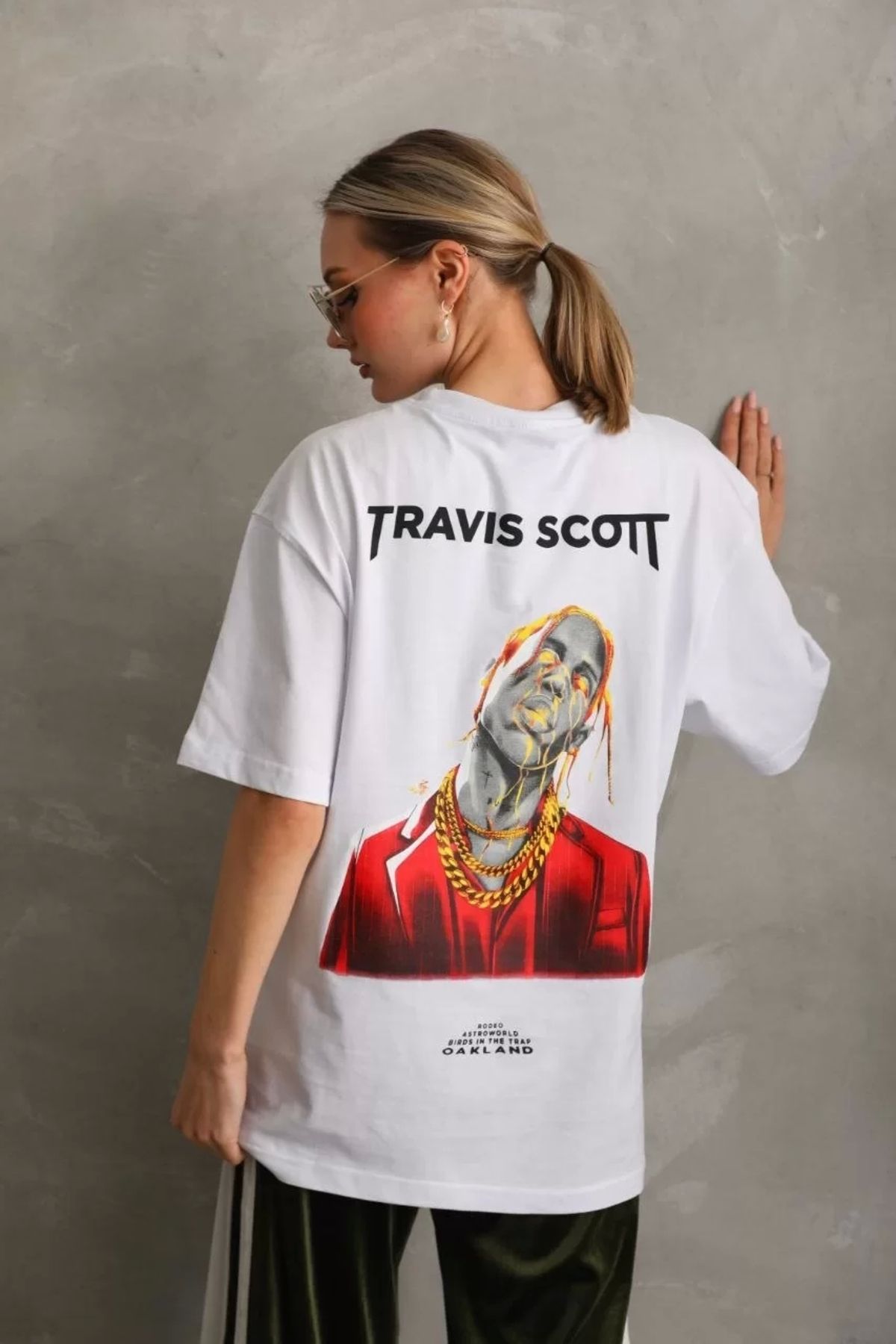 CVS Unisex Baskılı Oversize T-Shirt - Beyaz