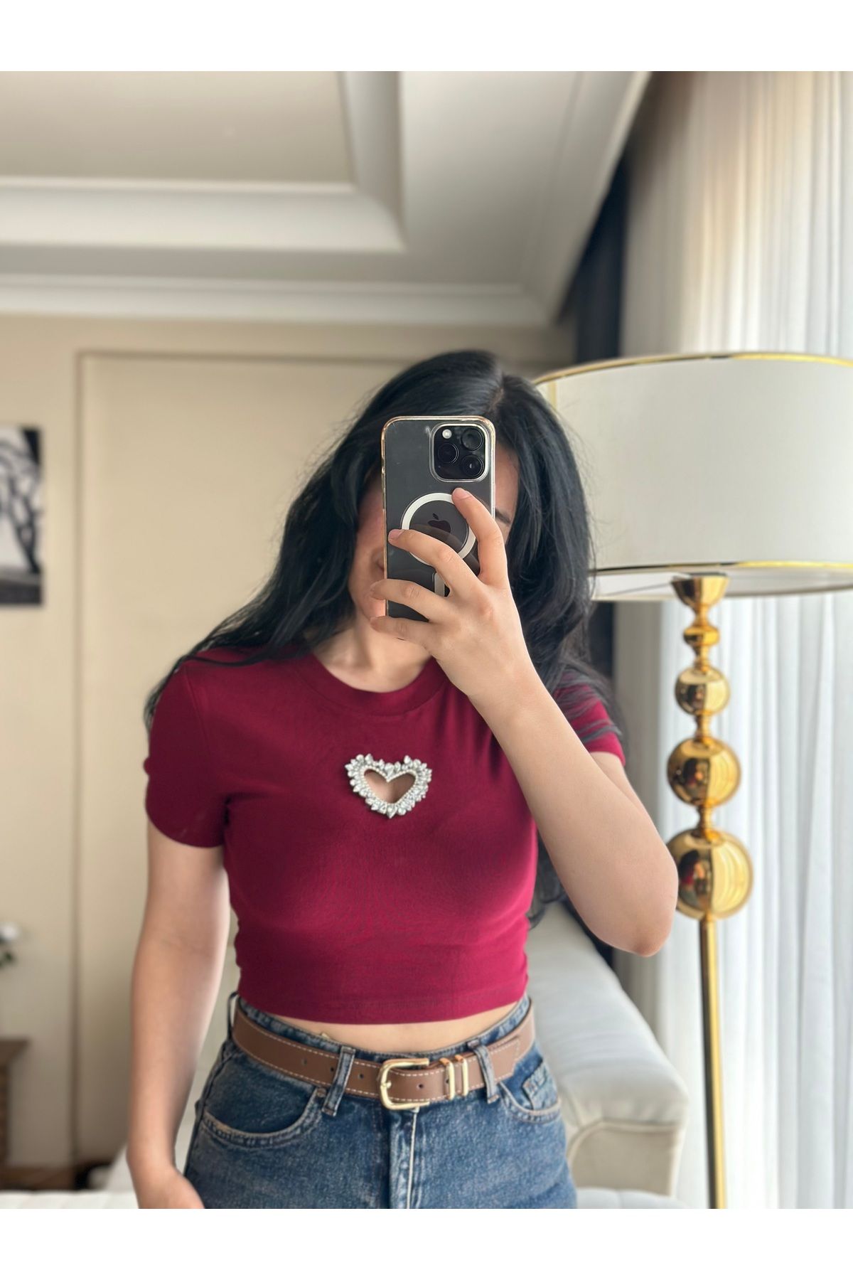 KECHİ WOMAN Taşlı Kalp Detay Bluz